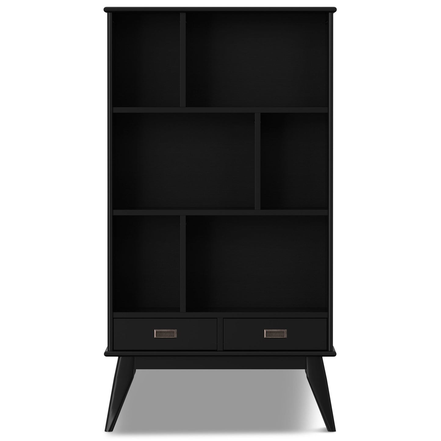 Draper - Mid Century Wide Bookcase And Storage Unit - Black
