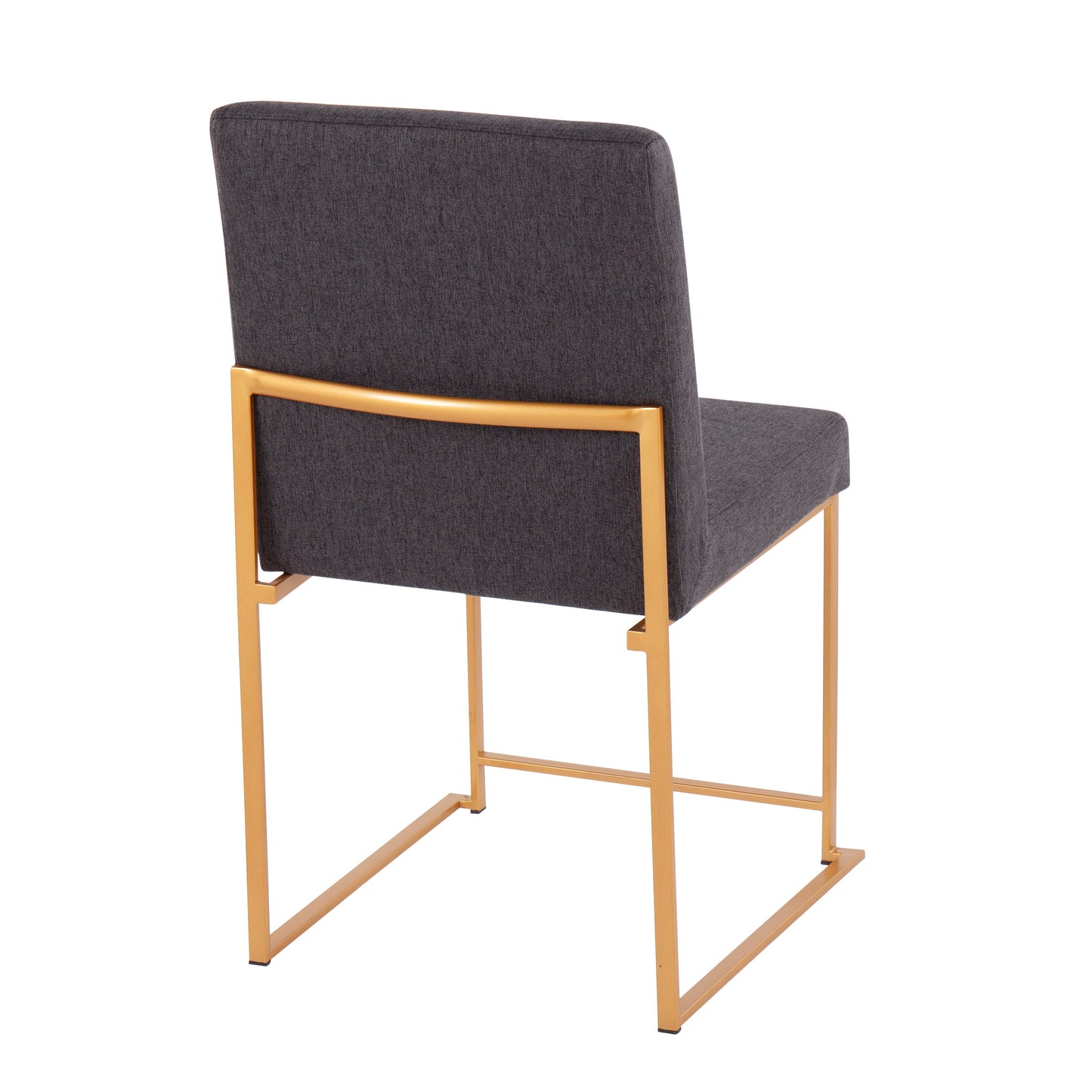 Fuji - Contemporary High Back Dining Chair (Set of 2) - Gold / Charcoal