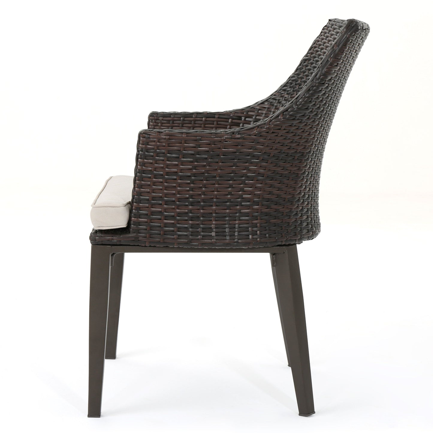 Hillhurst - Stylish Outdoor Chair Set With Cushions Rattan And Metal - Brown