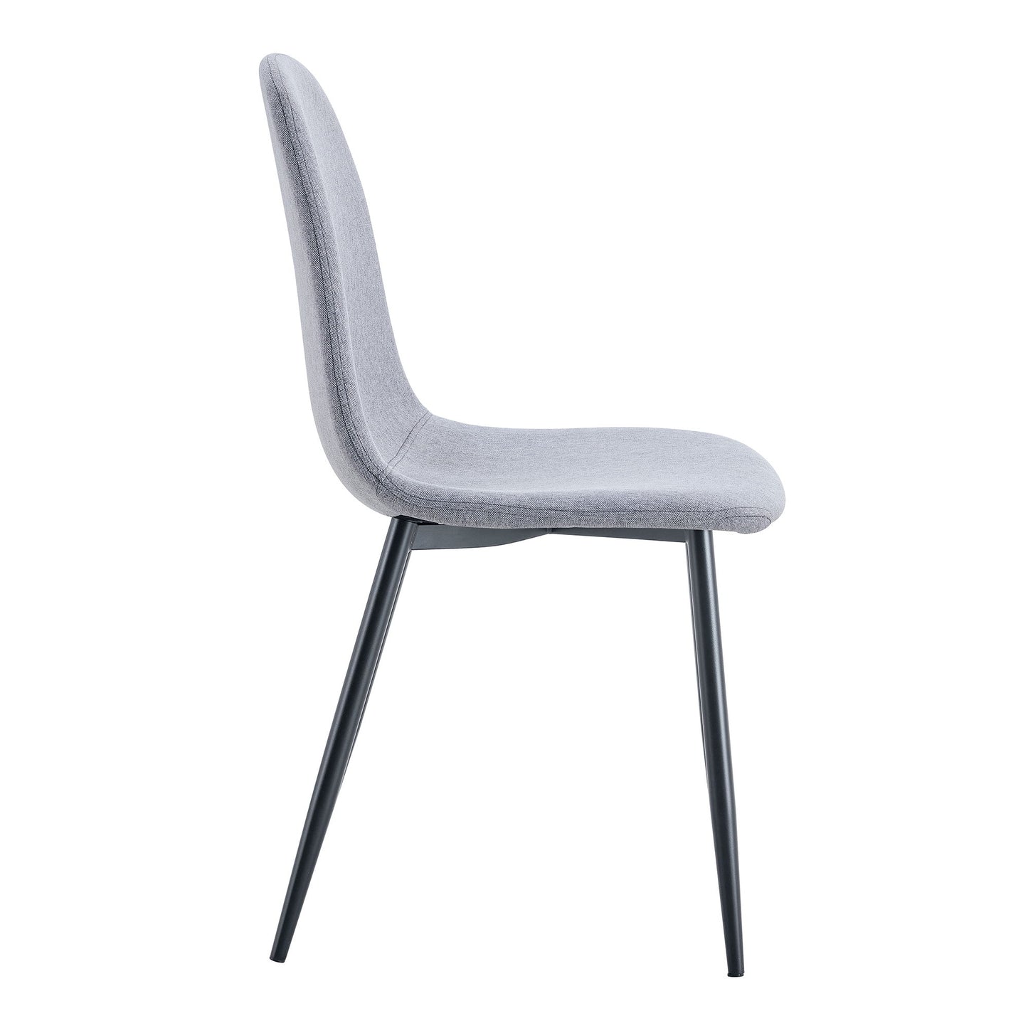 (Set of 4) Fabric Back And Metal Combined Spoon Chairs Perfectly Matching Minimalist And Scandinavian Style Homes - Gray / Black