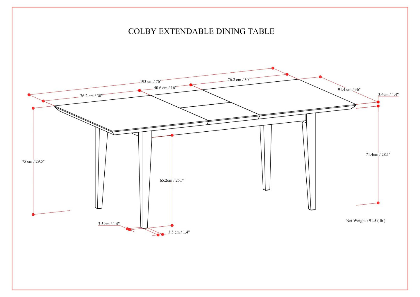 Colby - Extendable Dining Table, Contemporary - Brown