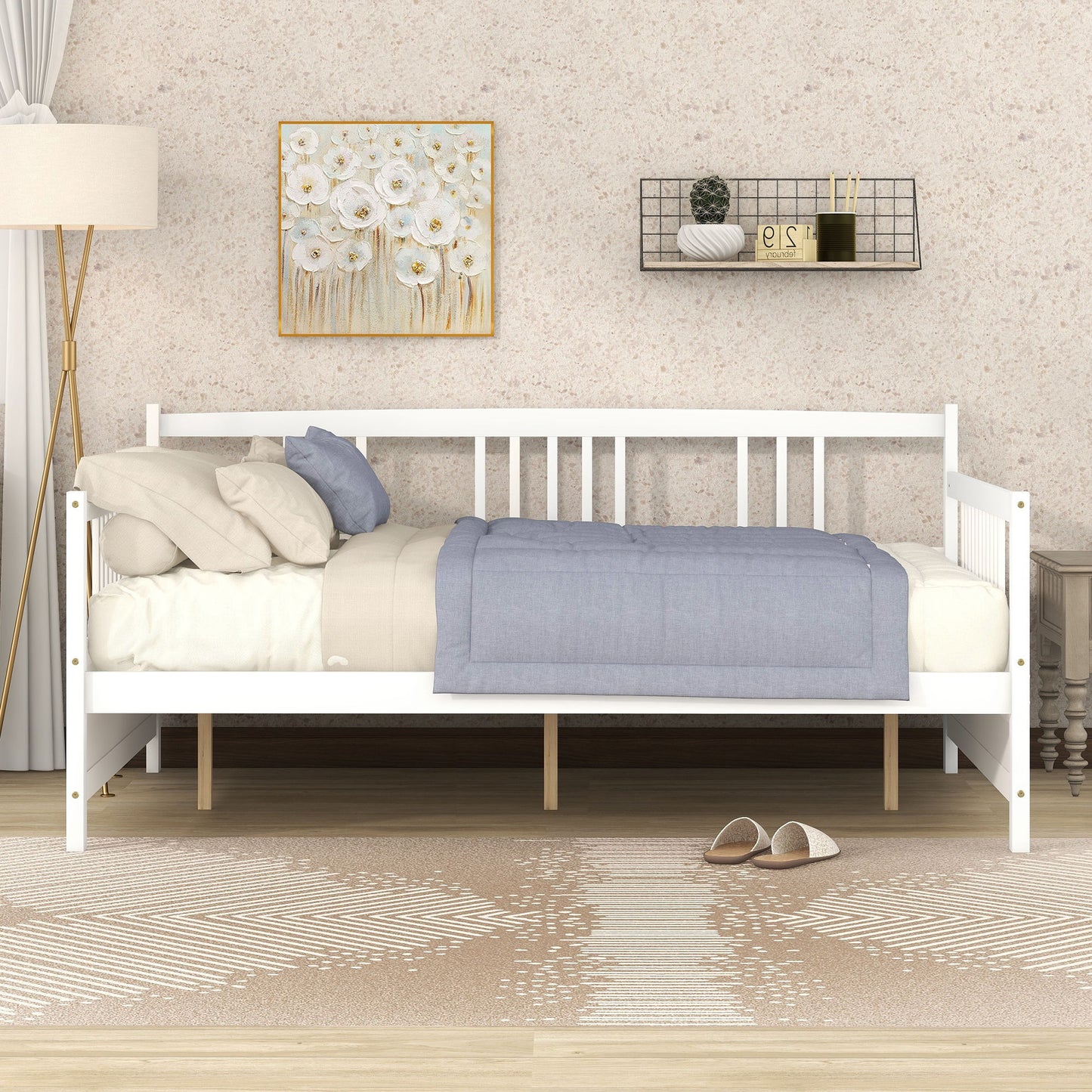 Full Size Daybed With Support Legs - White