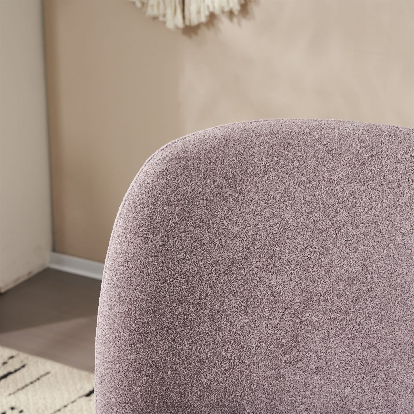 Modern Low Back Accent Chair, Upholstered Armless Living Room Chairs, Round Pine Wood Feet, For Small Living Spaces, Living Room - Purple