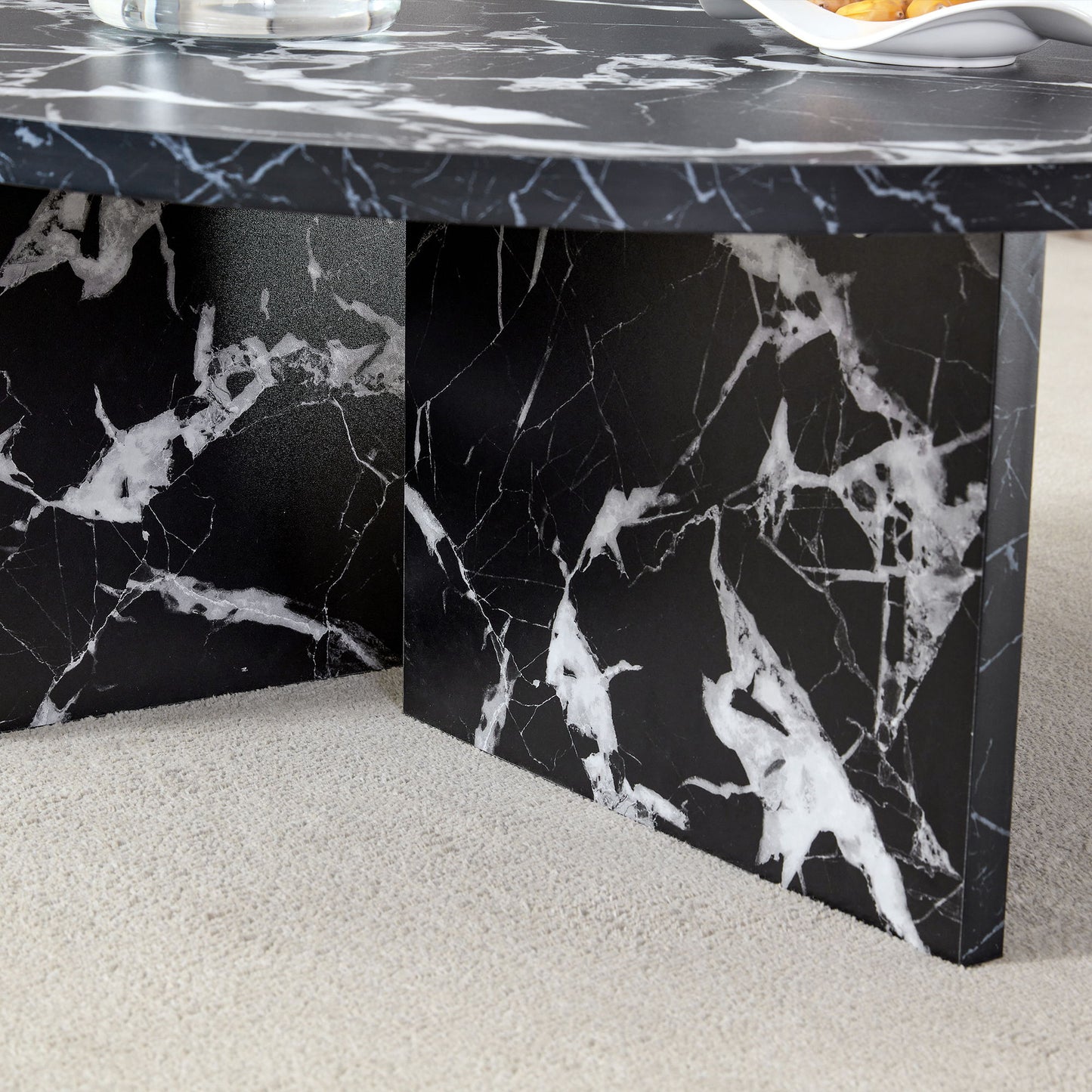 Versatile Round Coffee Table For Various Interior Styles, Exhibiting Modern Minimalism And Nordic Charm - Black / Black White
