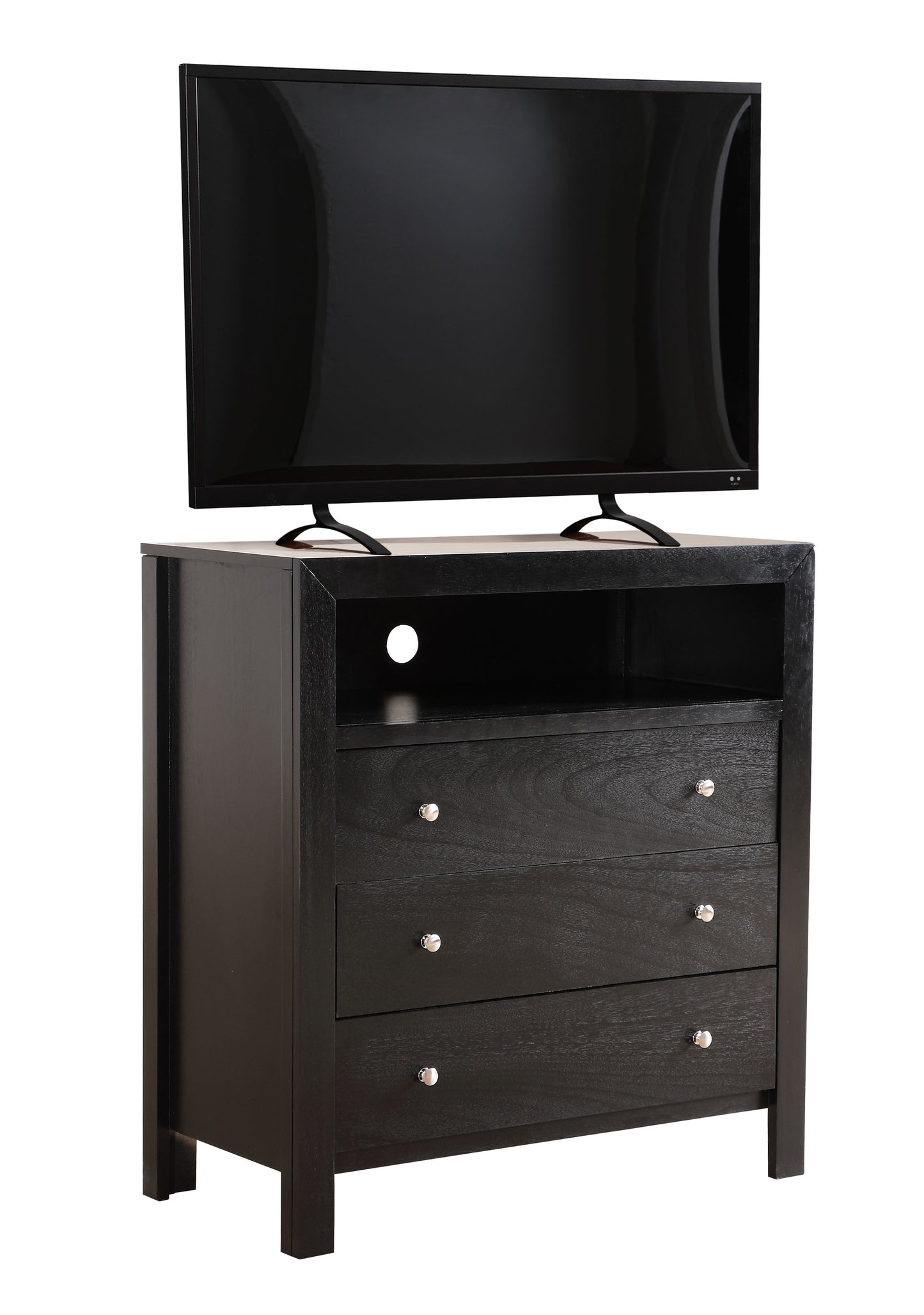 Elegant Transitional Media Chest - Black