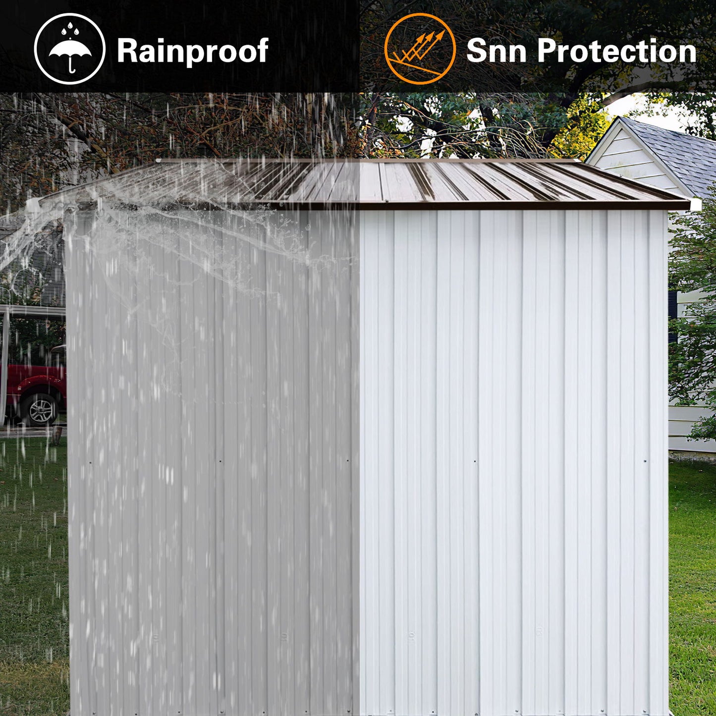 6Ftx8Ft Garden Sheds Outdoor Storage Sheds - White / Coffee