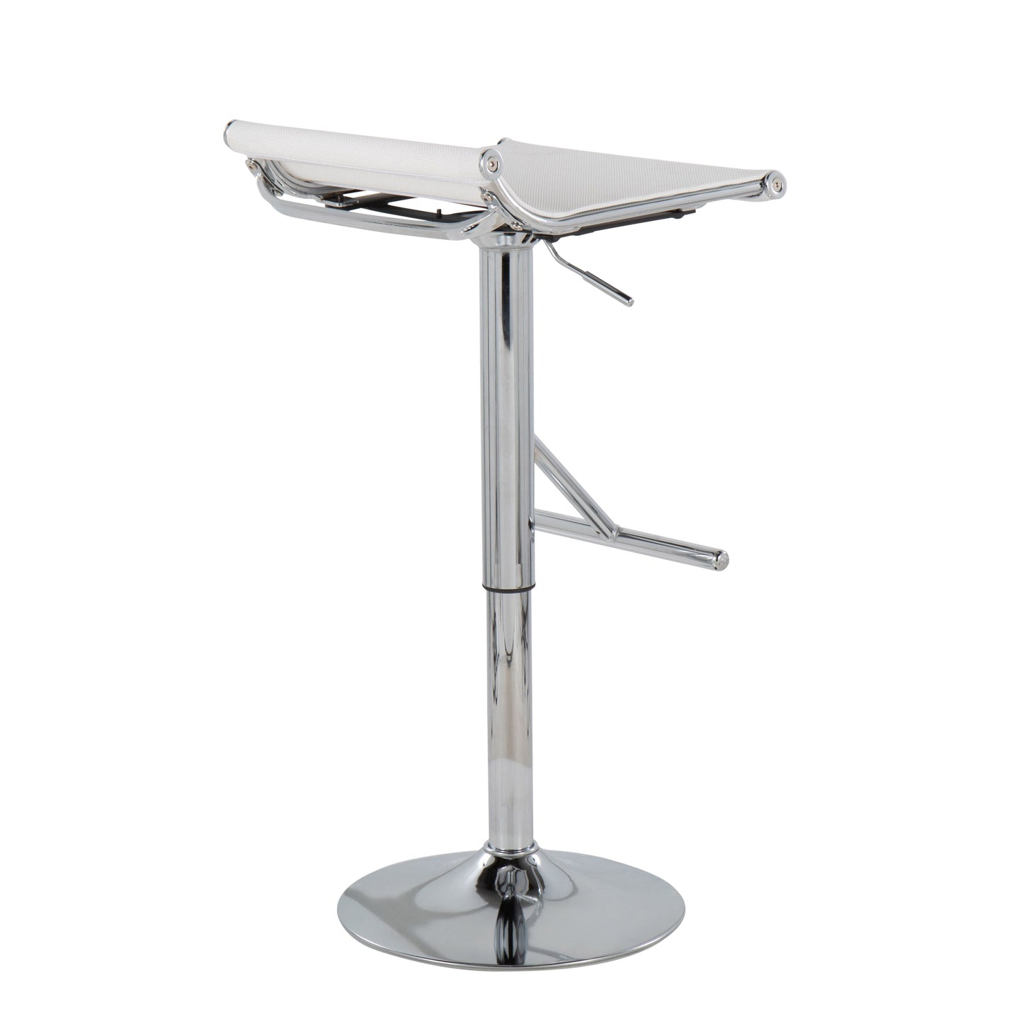 Mirage Ale - Contemporary Adjustable Bar Stool - Chrome / White Mesh
