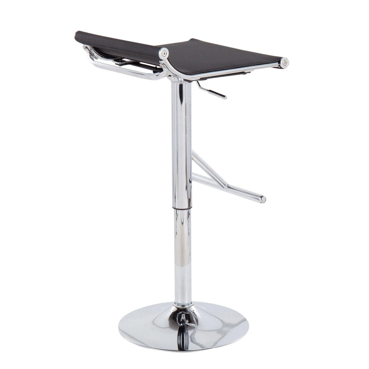 Mirage Ale - Contemporary Adjustable Bar Stool - Chrome / Black Mesh