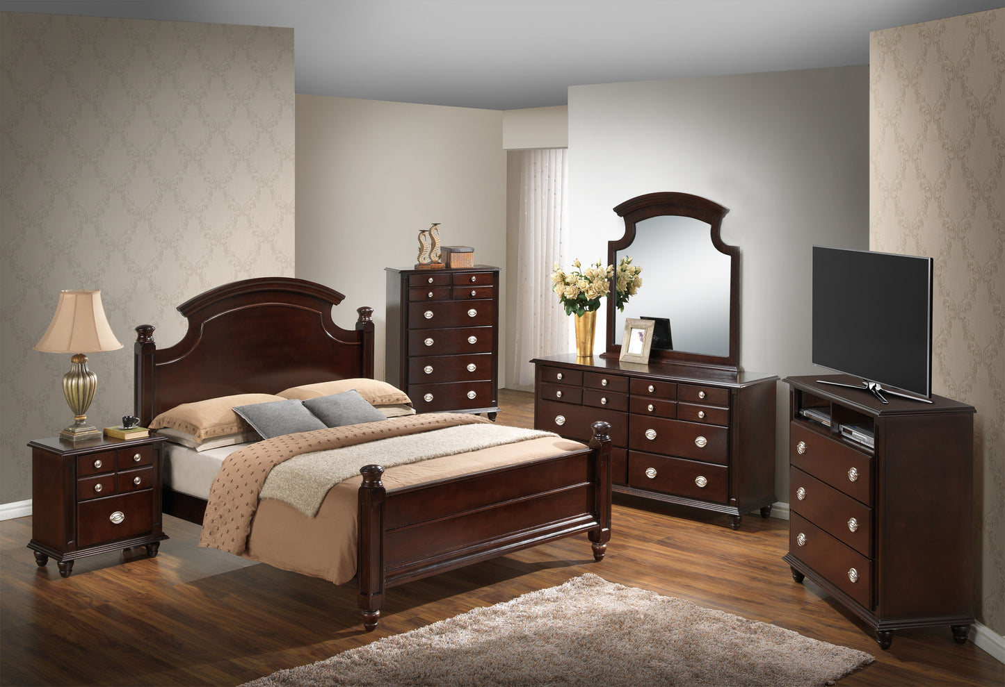 King Bed Traditional - Cappuccino