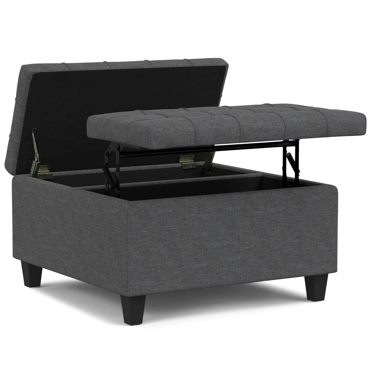 Harrison - Small Square Coffee Table Storage Ottoman - Gray