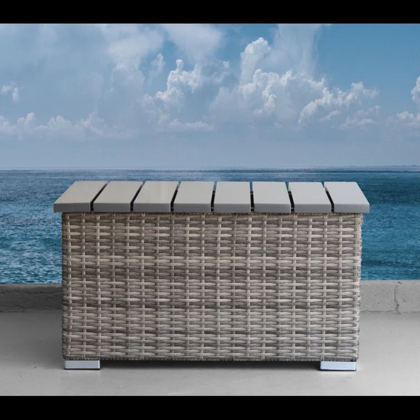 Modern 8 Person Outdoor Seating Group With Cushions - Gray Mix