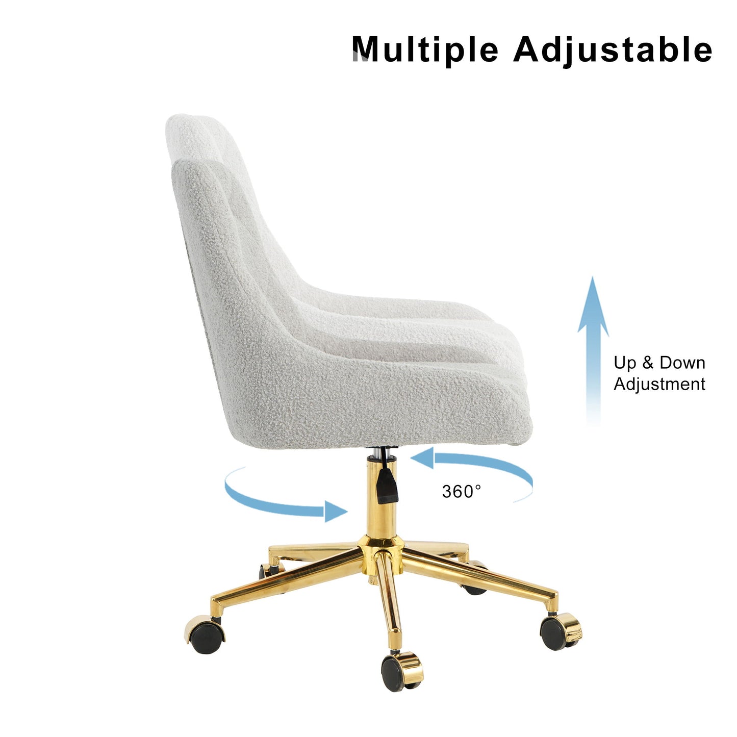 Modern Teddy Velvet Fabric Dining Chair With Gold Plated 5 Claw Legs - Gray