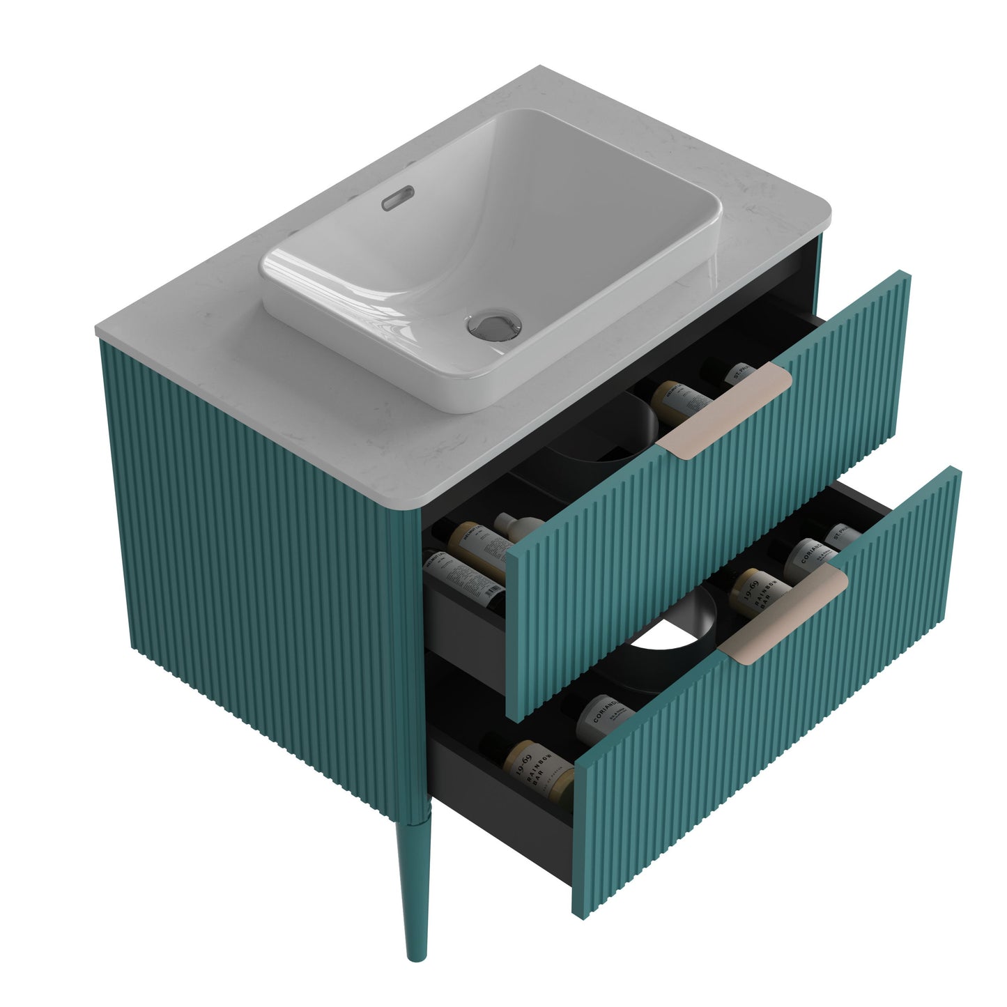 Elena - Modern Bathroom Vanity With Sink Luxury Bathroom Vanity With Ample Storage, 2 Soft Close Drawers, 2 In 1 Floating Or Freestanding Design - Blue