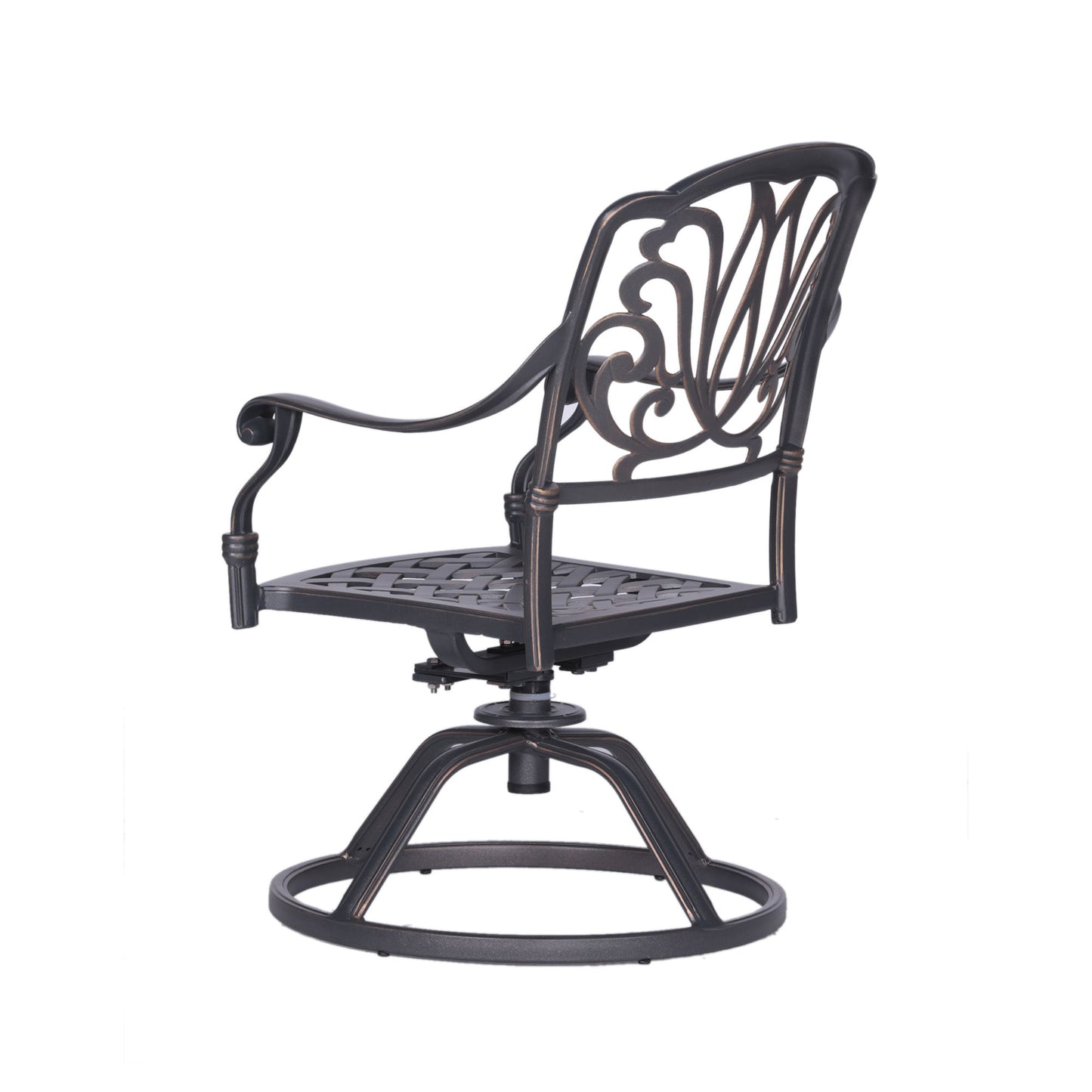 Patio Outdoor Aluminum Dining Swivel Rocker Chairs With Cushion (Set of 2) - Spectrum Sand