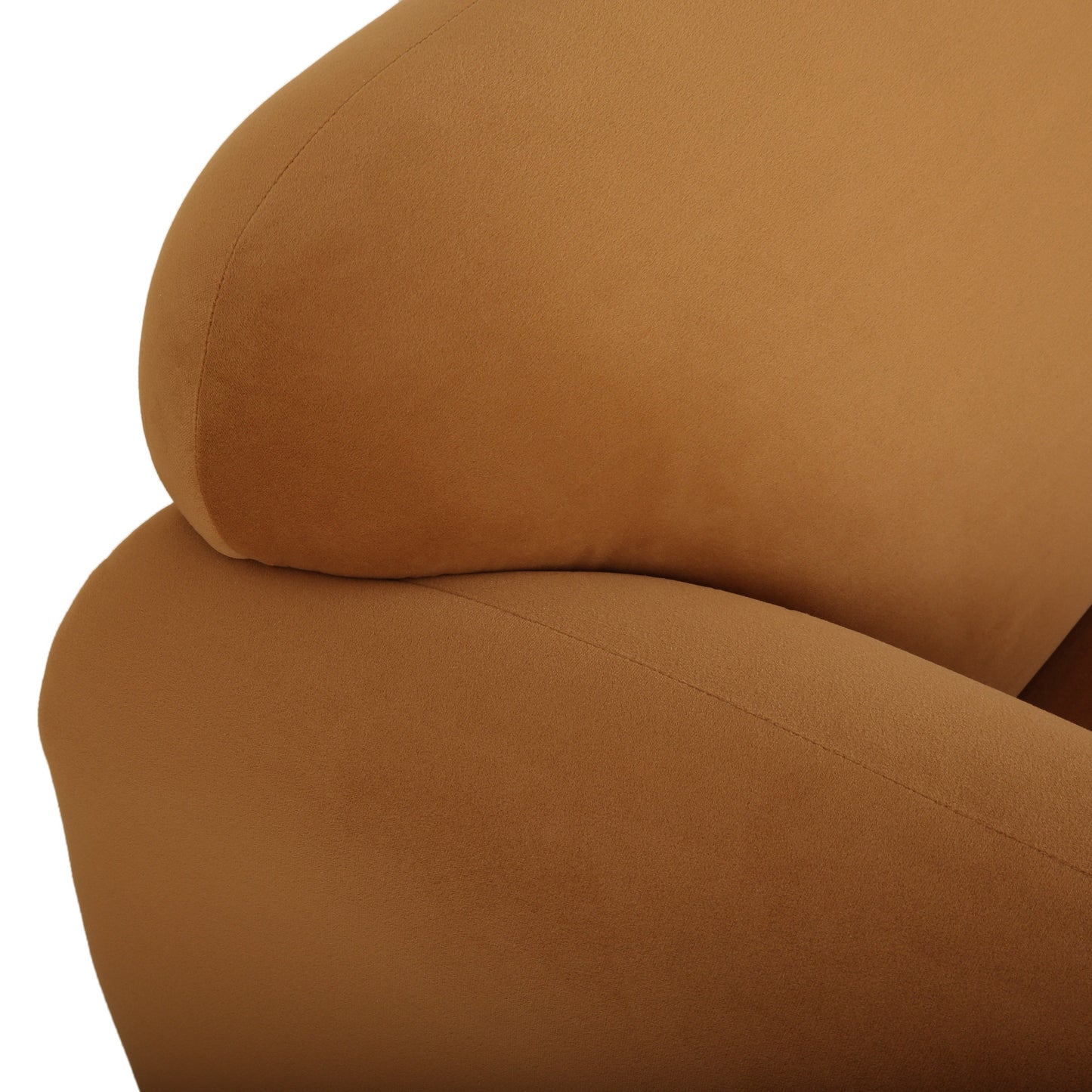 Sway - Upholstered Loveseat With Wood Legs And Round Arms - Yellow