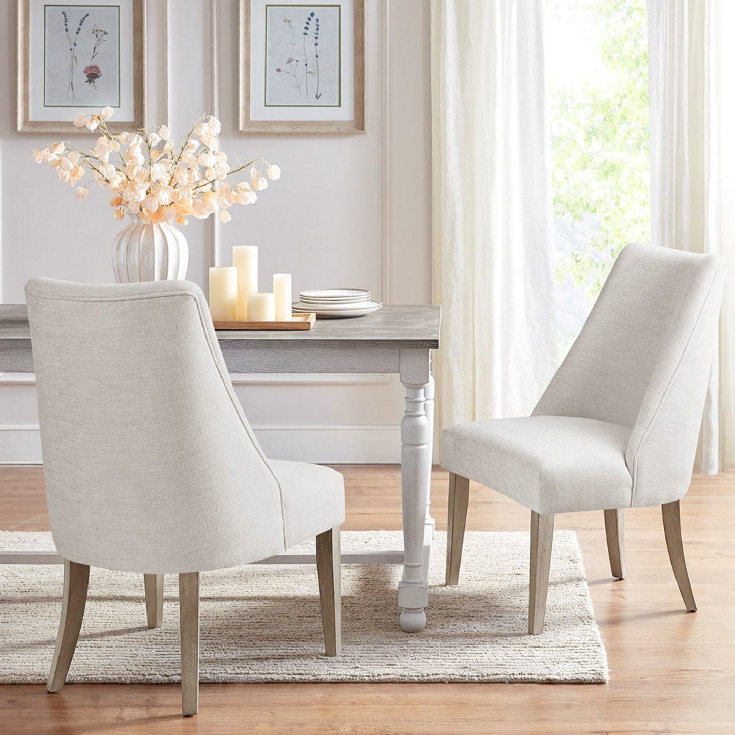Modern Type Dining Chair (Set of 2) - Ivory
