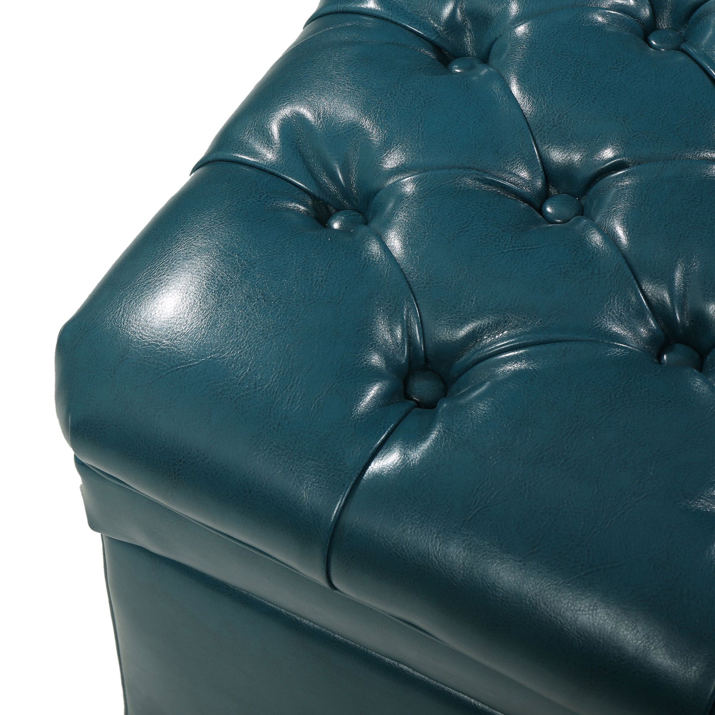 Juliana - Teal Storage Ottoman With Spacious Interior - Teal