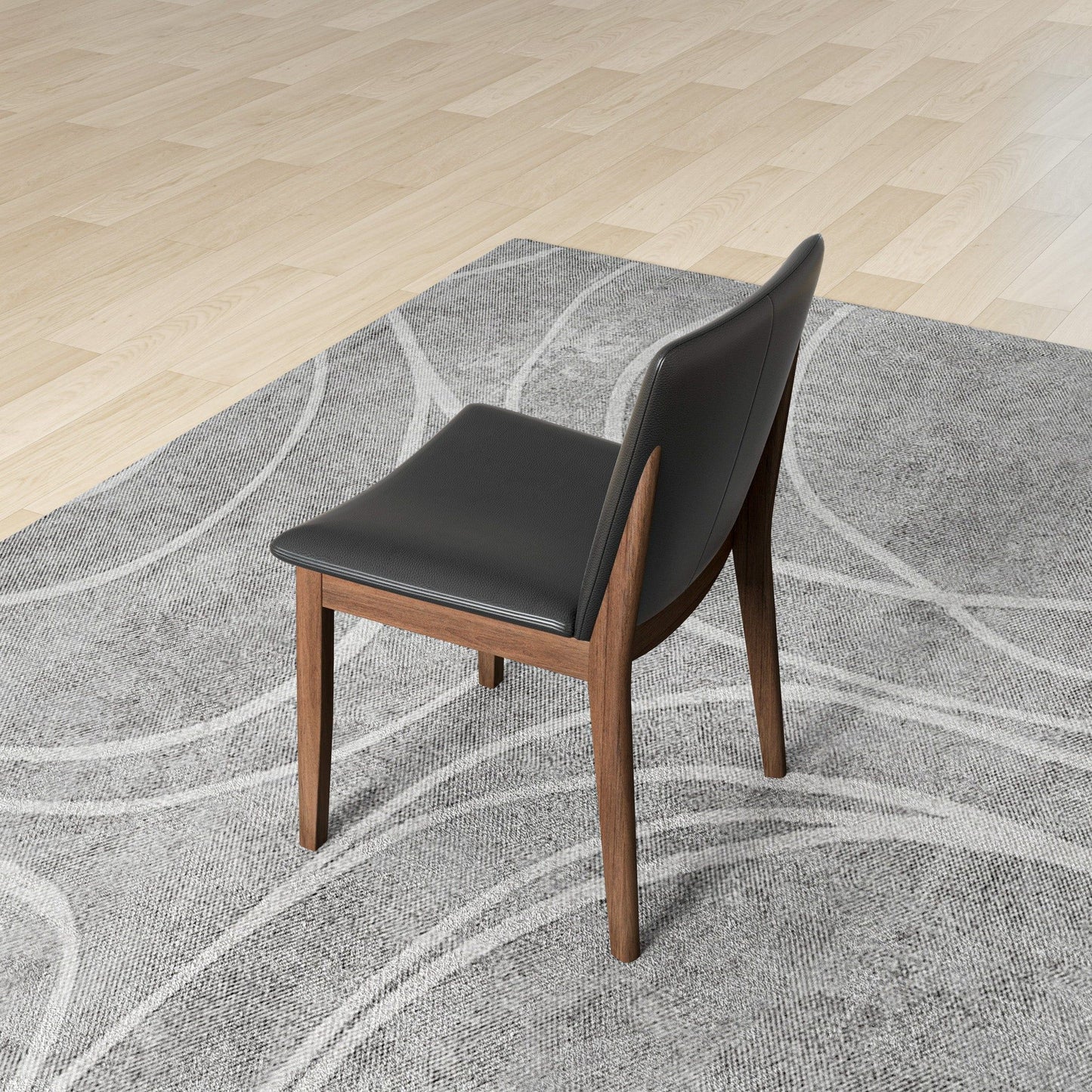 Laura - Mid-Century Modern Solid Wood Dining Chair (Set of 2) - Black