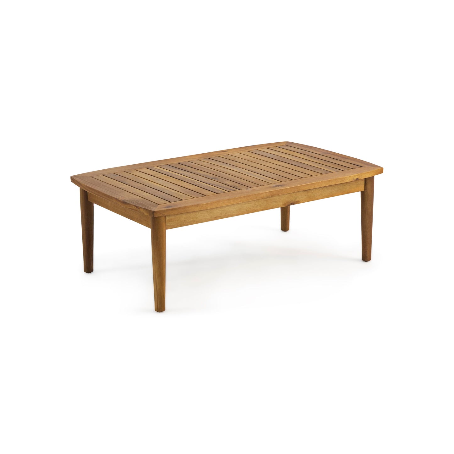 2 Piece Patio Set With Slatted Back Loveseat And Coffee Table - Teak