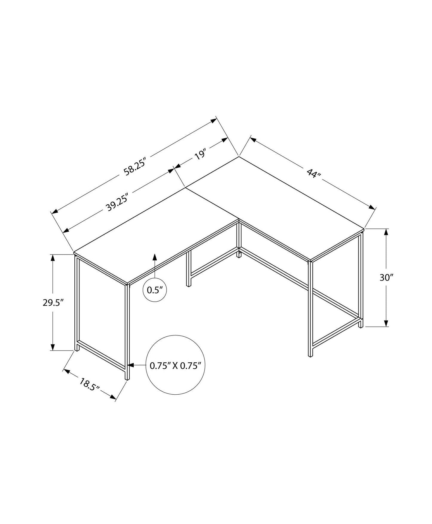 Computer Desk, Home Office, Corner, L Shape, Laptop, Contemporary & Modern - Natural
