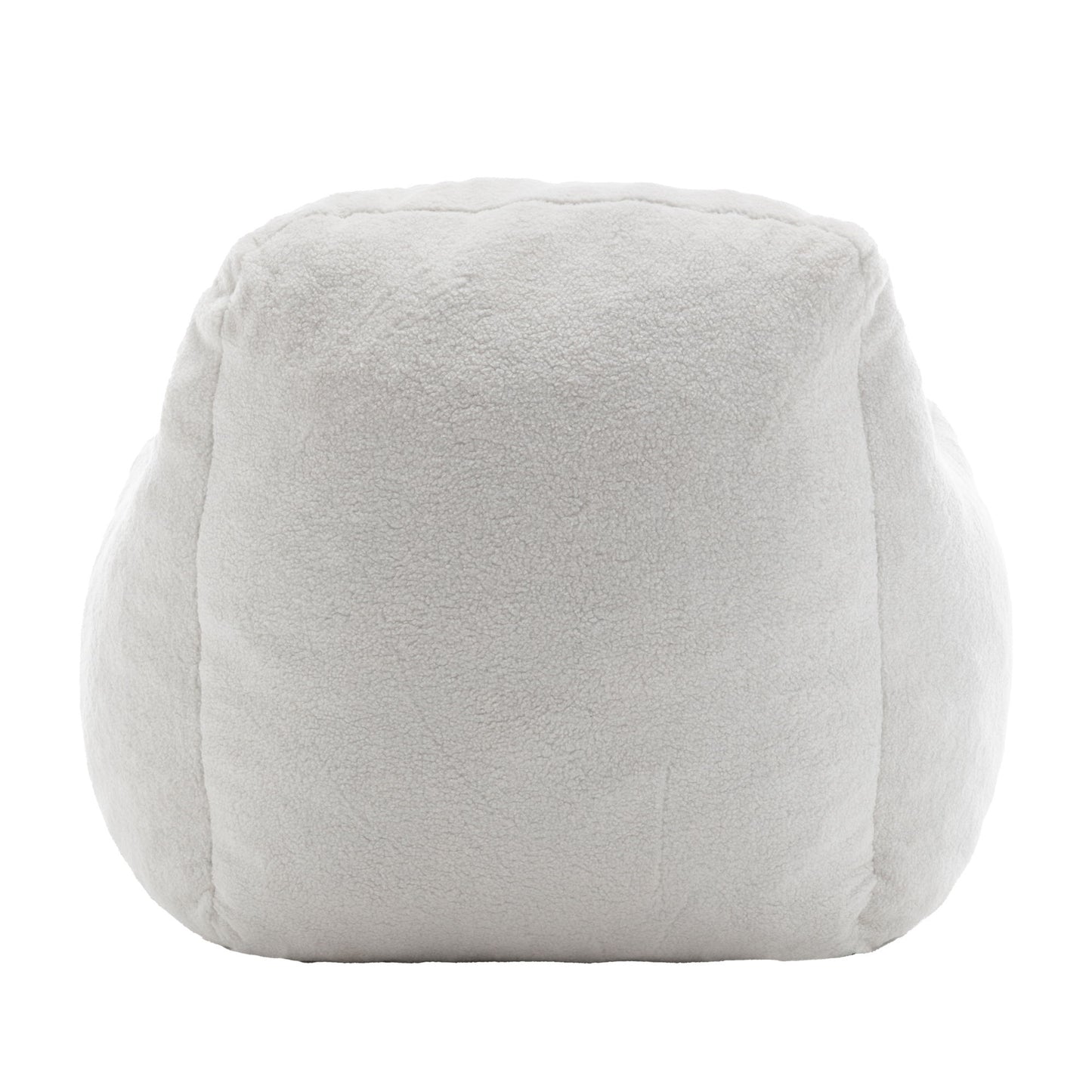 Comfy Bean Bag Chair With Filler, Tufted Memory Foam Sofa Teddy Fabric, Fluffy And Cozy Seating For Dorm, Apartment, Or Living Room - White
