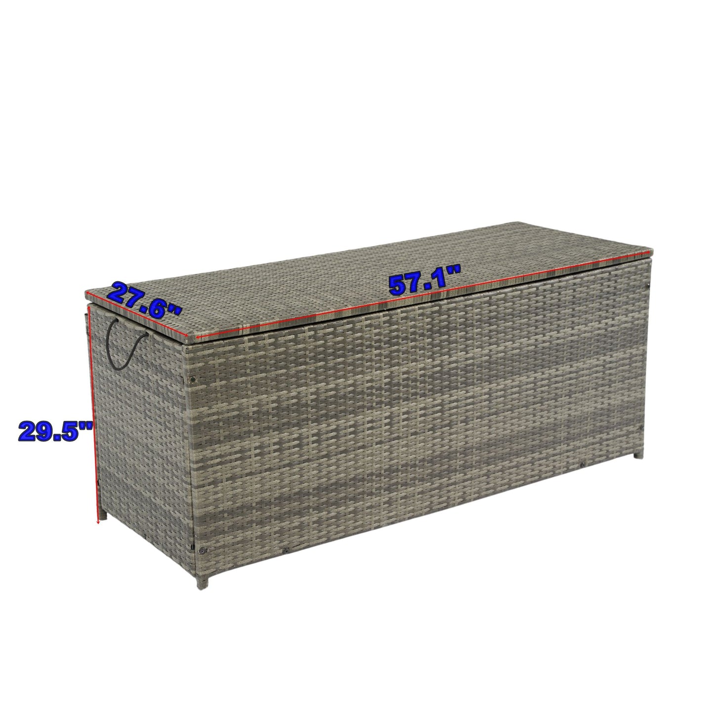 Outdoor Storage Box, 200 Gallon Wicker Patio Deck Boxes With Lid, Outdoor Cushion Storage For Kids Toys, Pillows, Towel - Gray