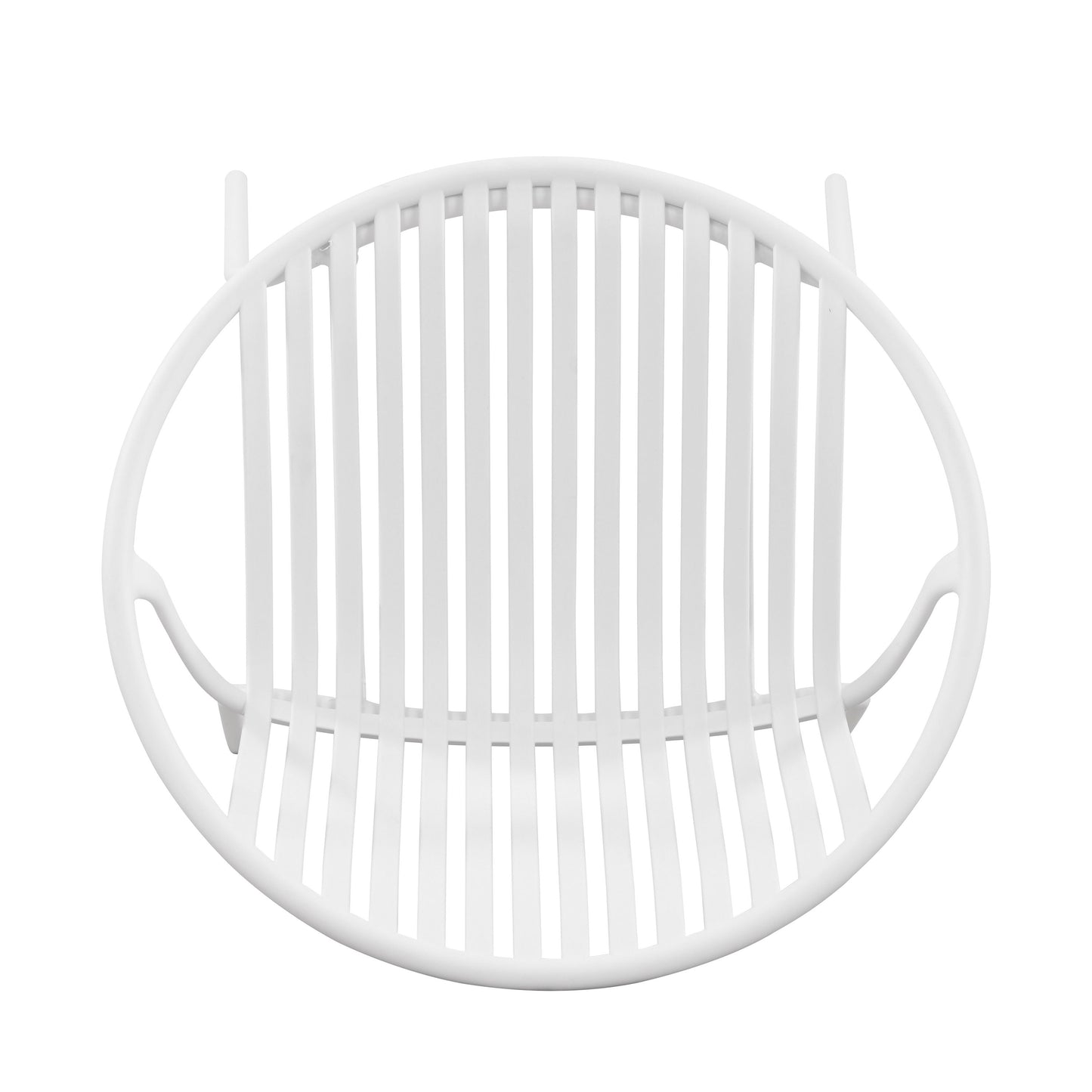 Modern Expandable Outdoor Dining Set With Stackable Chairs - White / Teak