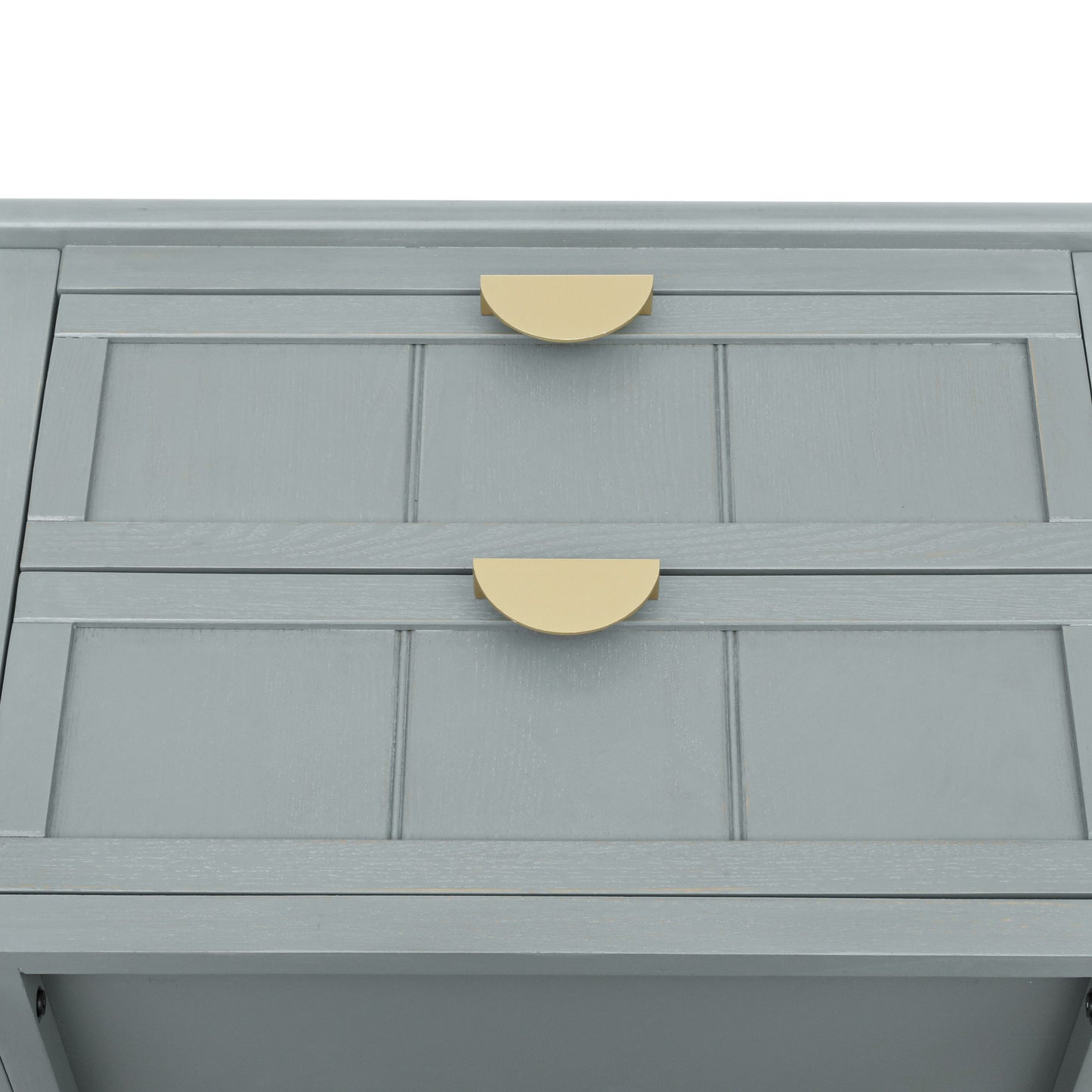 2 Drawer Side Table, American Style, End Table, Suitable For Bedroom, Living Room, Study - Light Gray