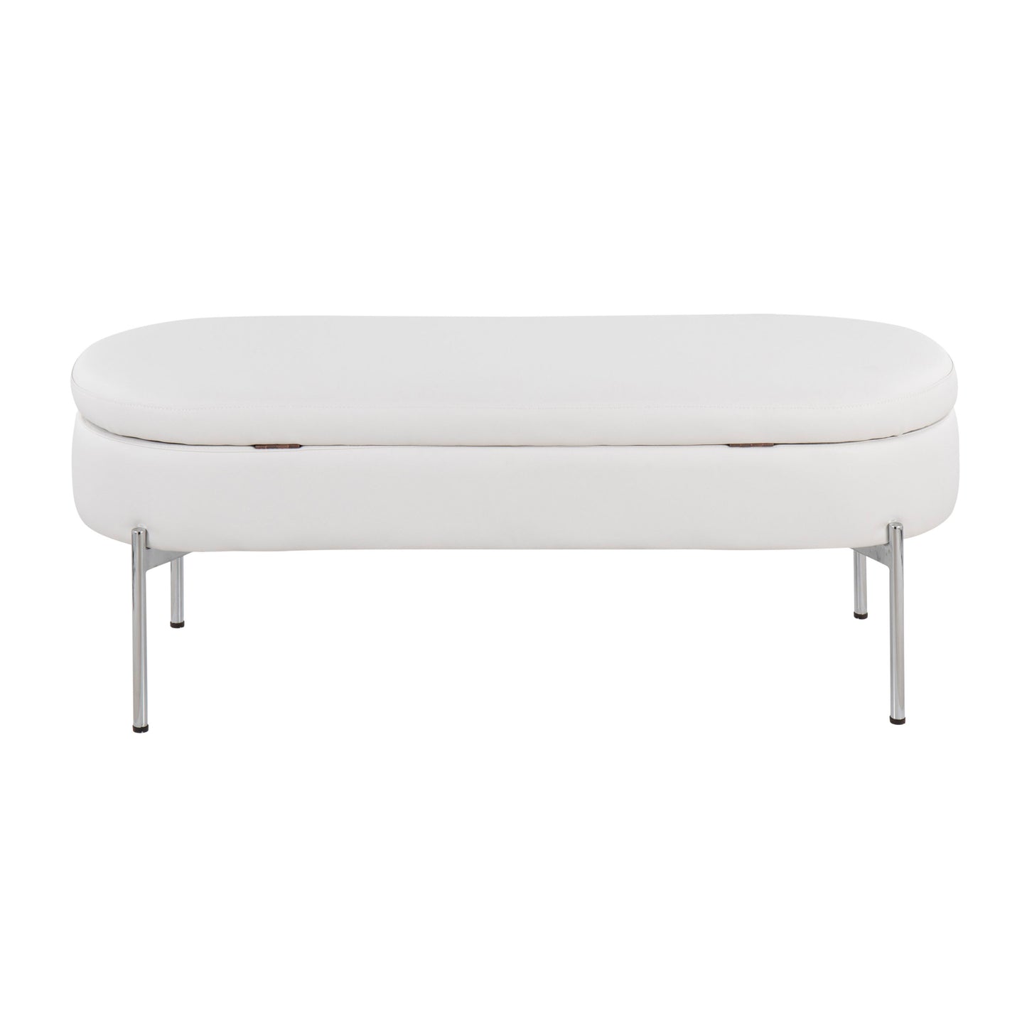Chloe - Contemporary / Glam Bench - Chrome / White