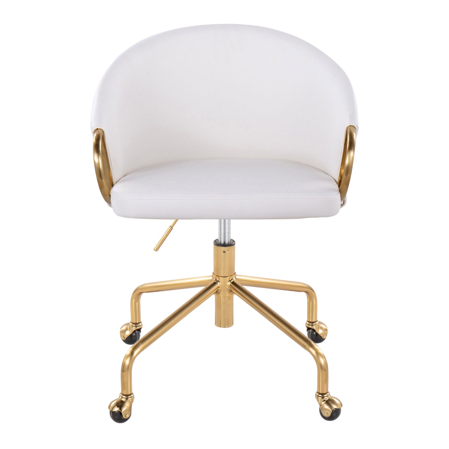 Claire - Contemporary / Glam Task Chair - Gold / White