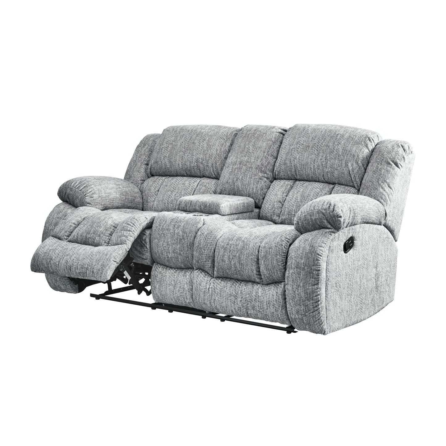 Stonic - Console Reclining Loveseat - Gray