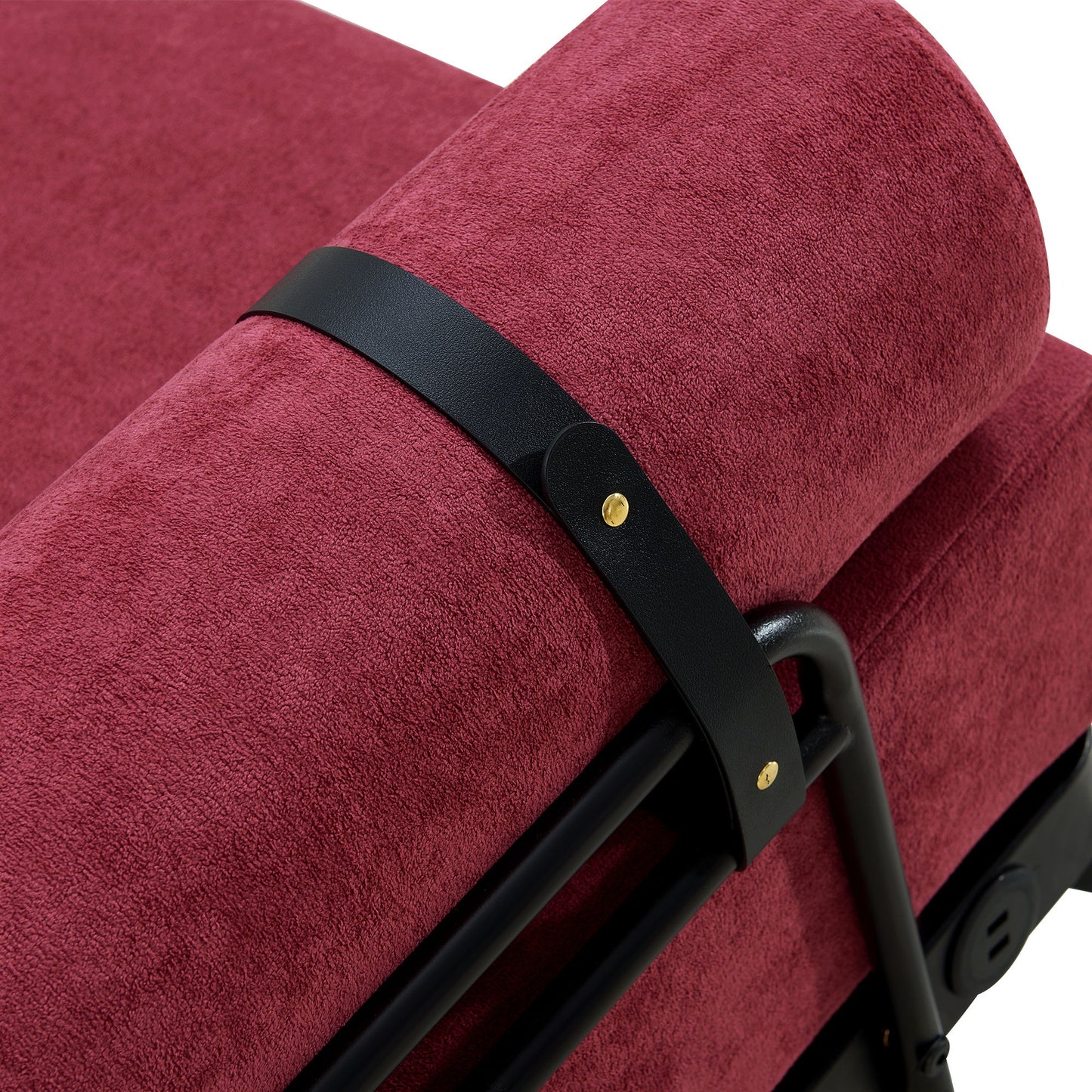 Modern Loveseat Sofa 59" Sofa Couch 2 Seater With USB Ports, Unique Cylindrical Armrests - Red