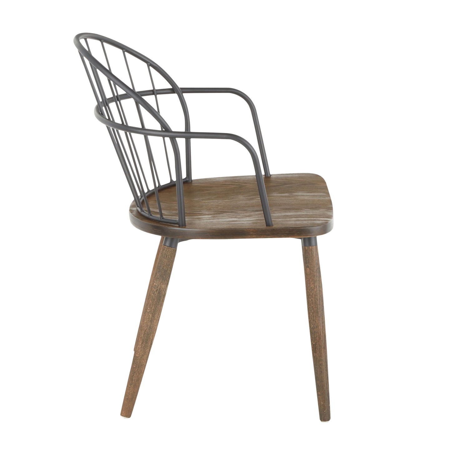 Riley - Industrial Chair - Dark Walnut / Black