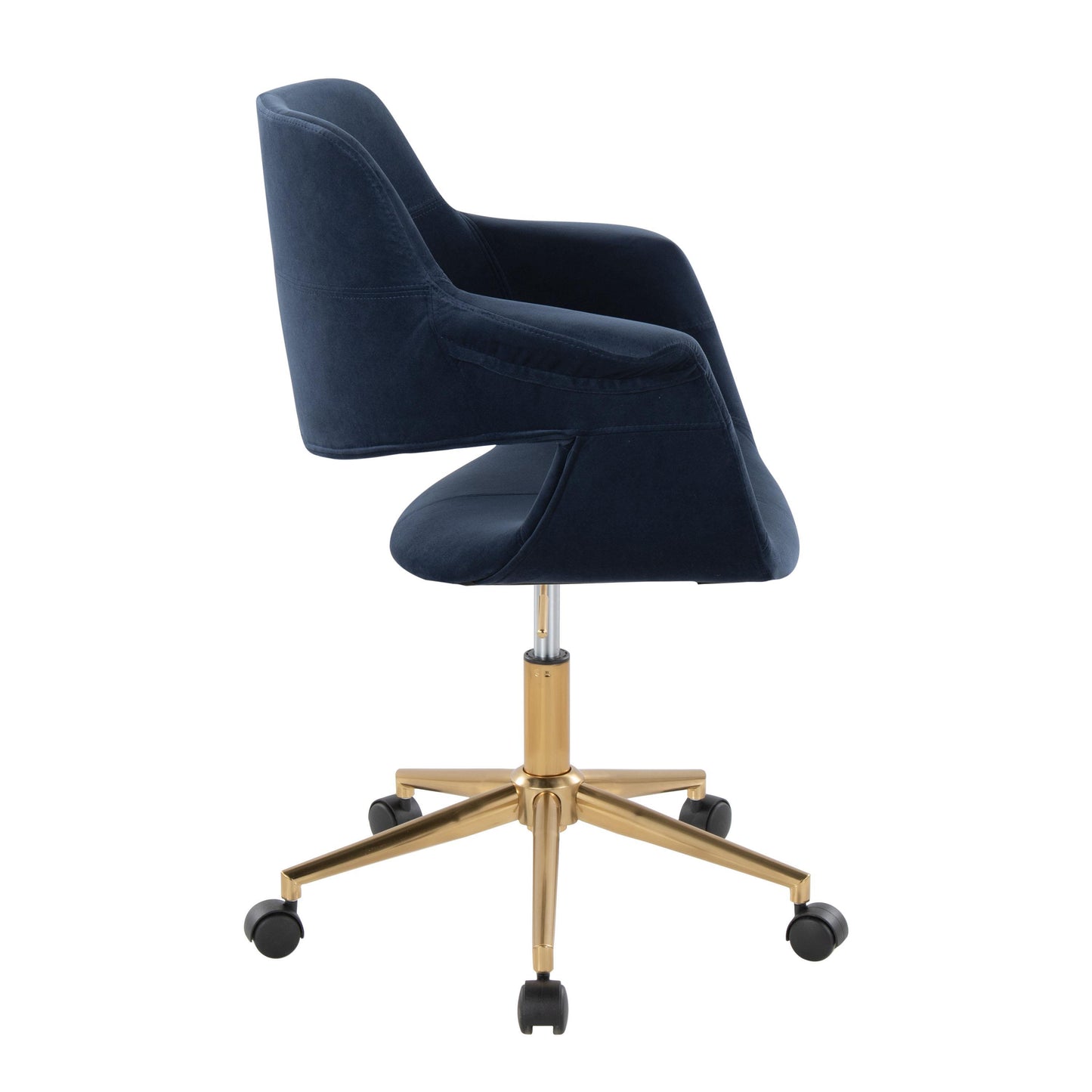Vintage Flair - Mid-Century Modern Office Chair - Gold / Blue