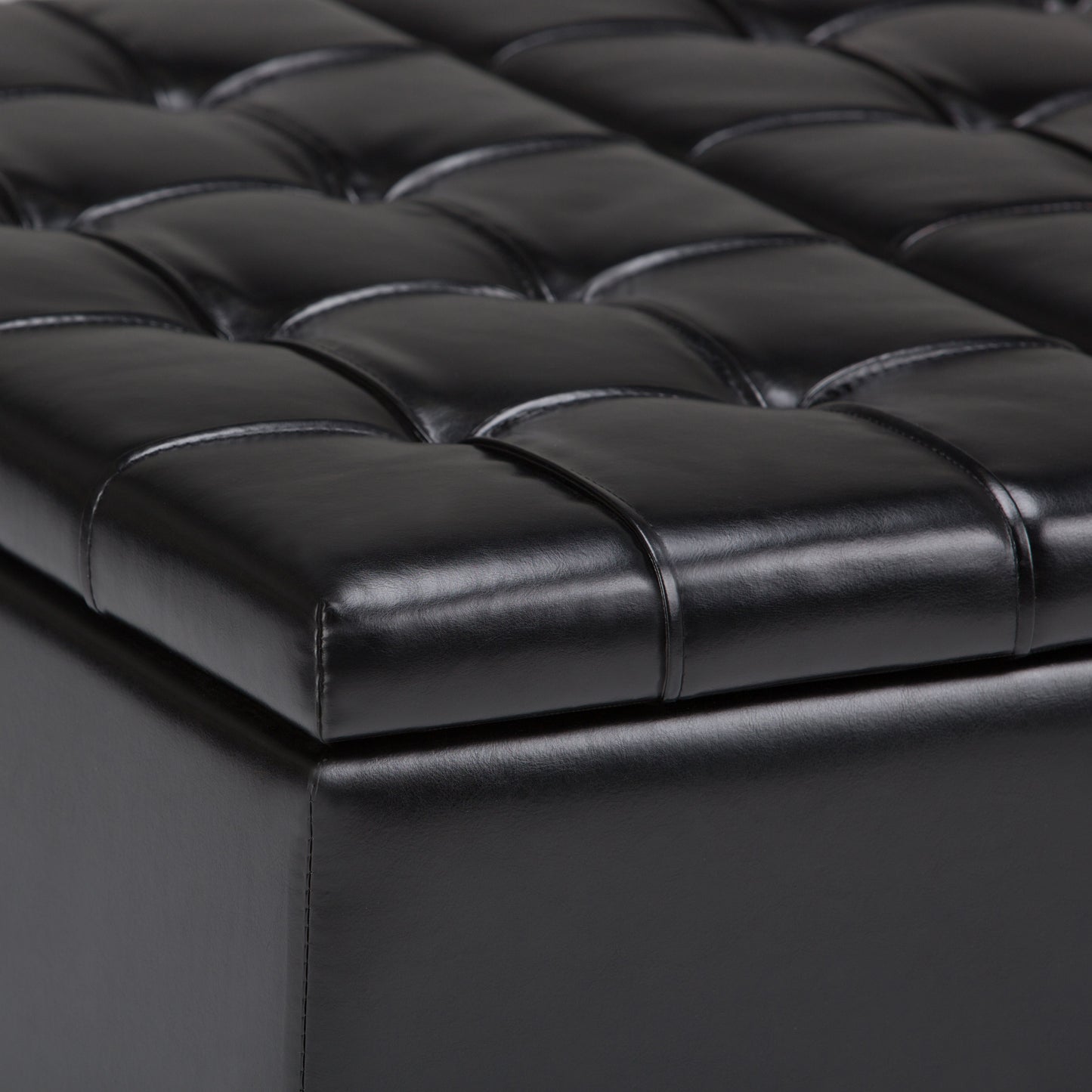 Harrison - Coffee Table Storage Ottoman - Midnight Black