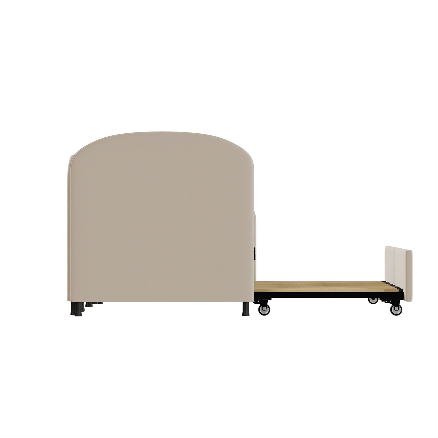 Modern Upholstered Daybed With Twin Size Bed Frames And Storage - Beige