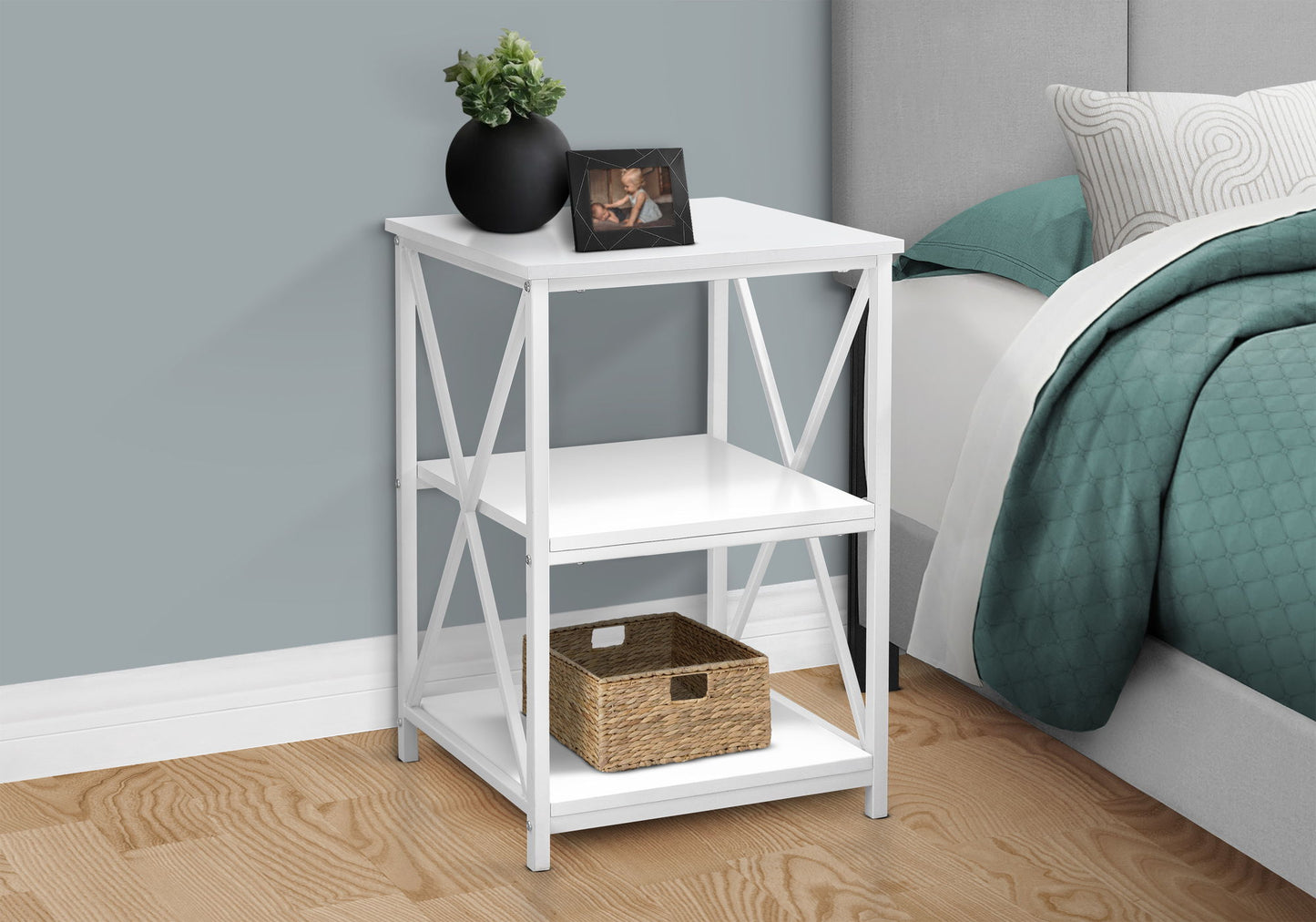 Accent Table, Side Contemporary And Modern - White
