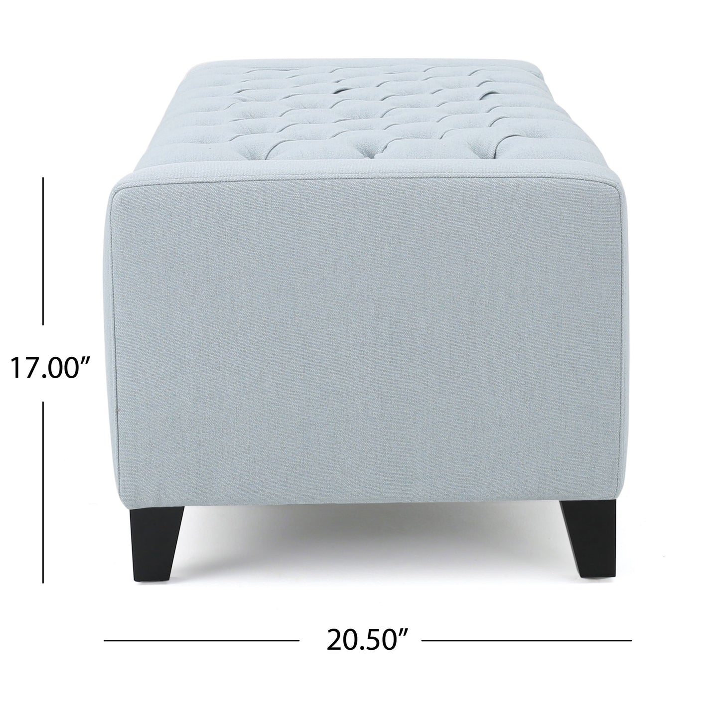 Stylish Guernsey Ottoman With Storage Function - Light Sky