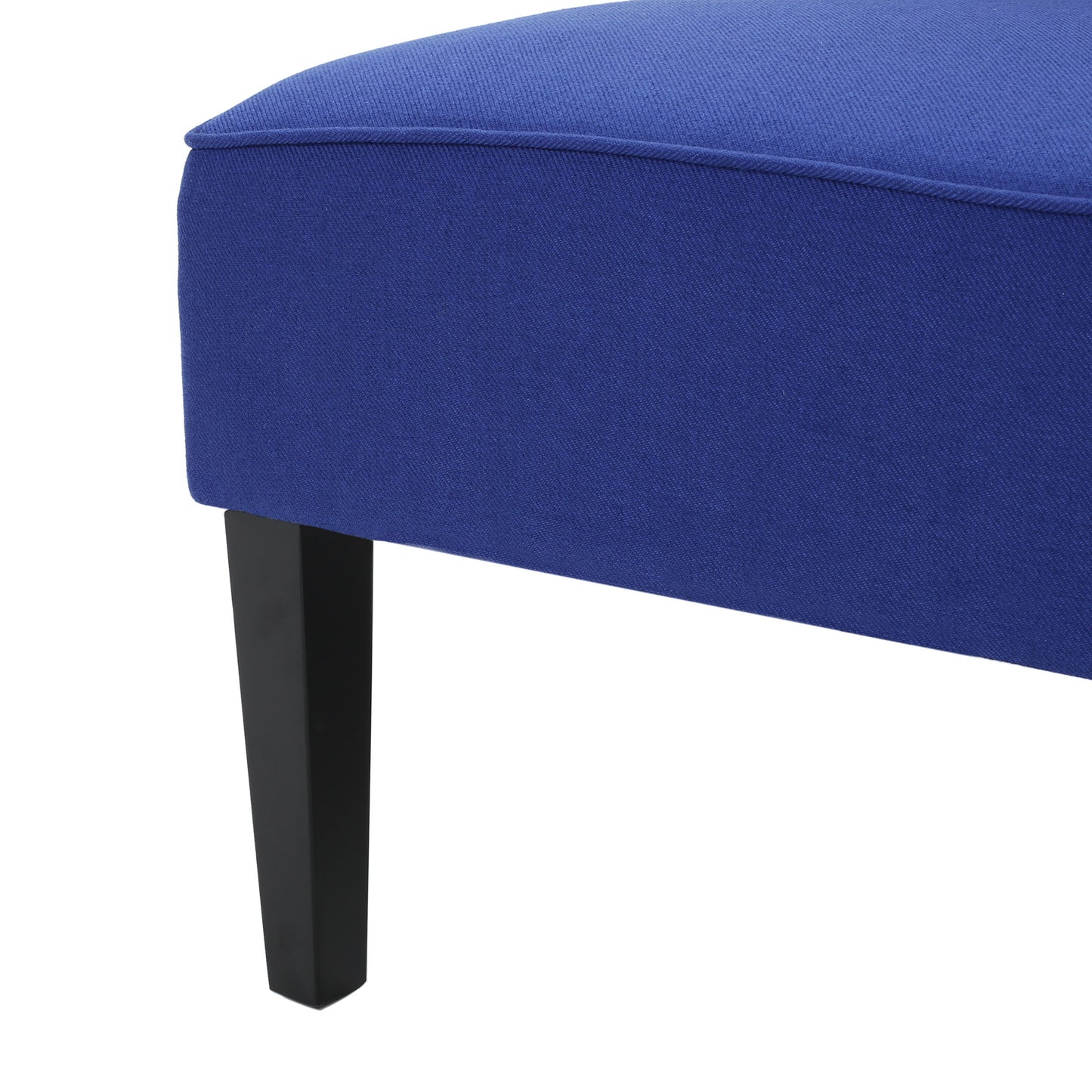 Contemporary Loveseat With Upholstered Fabric And Birch Wood Legs - Navy Blue