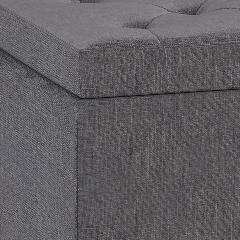 Hamilton - Lift Top Rectangular Storage Ottoman - Slate Gray