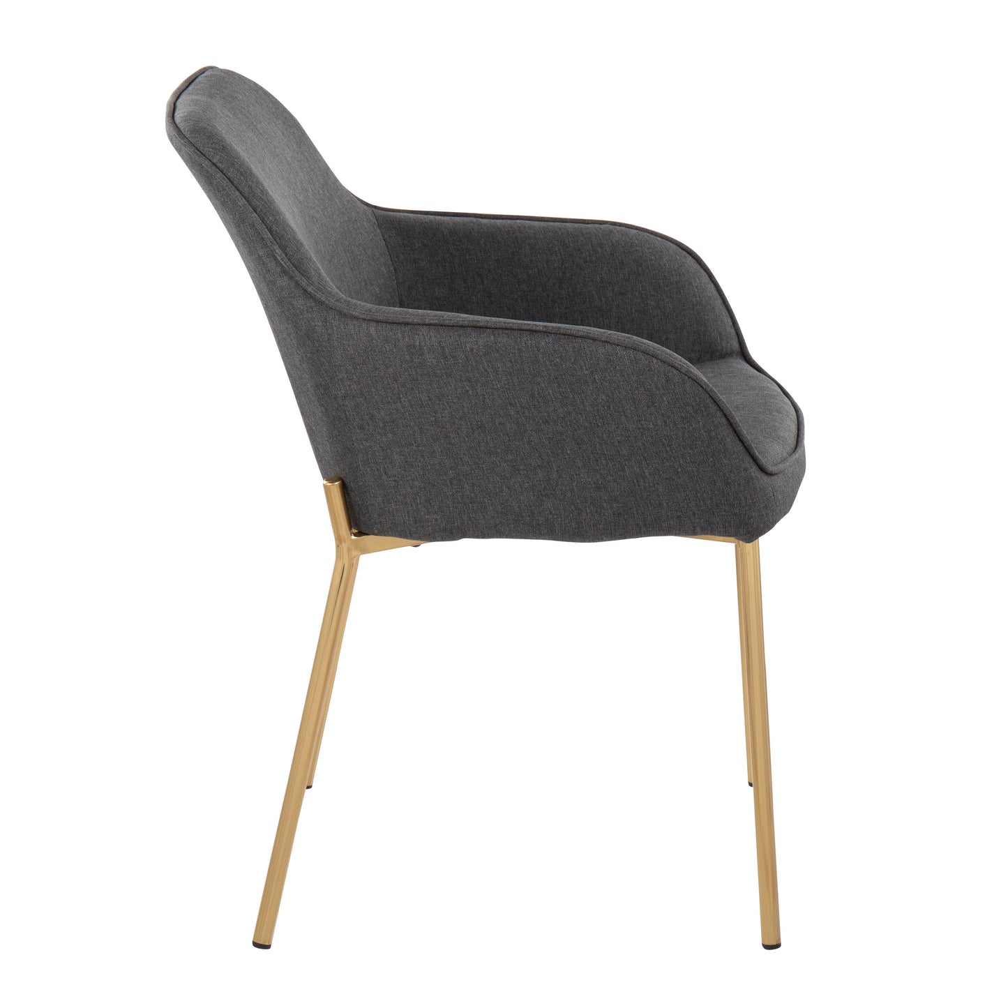 Daniella - Contemporary Dining Chair (Set of 2) - Gold / Charcoal