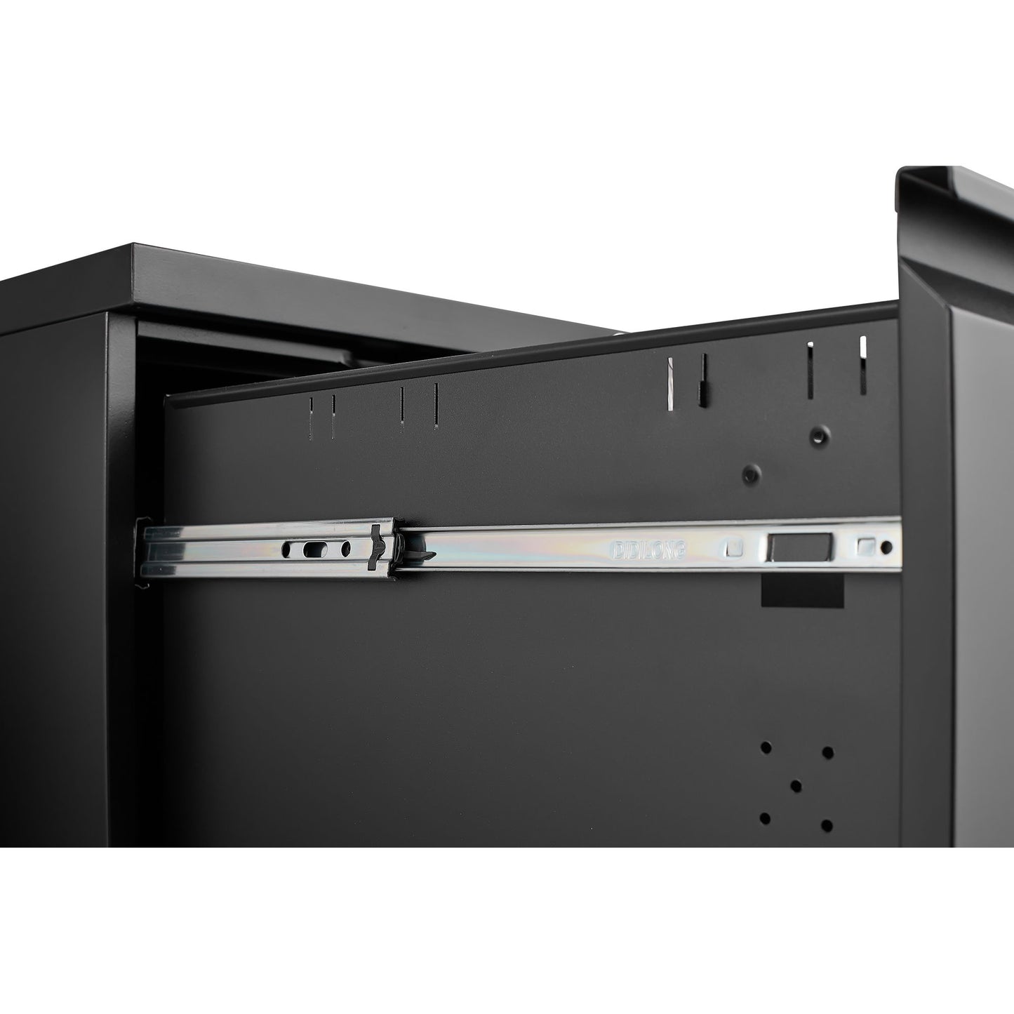 2 Drawer File Cabinet With Lock, Metal Under Desk Rolling Filing Cabinet Fits Letter / Legal / A4 Size For Home Office, Mobile Filing Cabinet - Black
