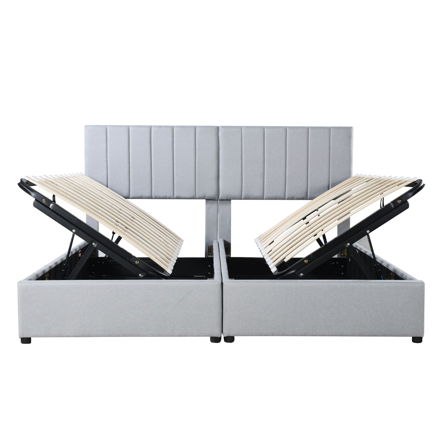 King Size Upholstered Platform Bed With A Hydraulic Storage System - Gray