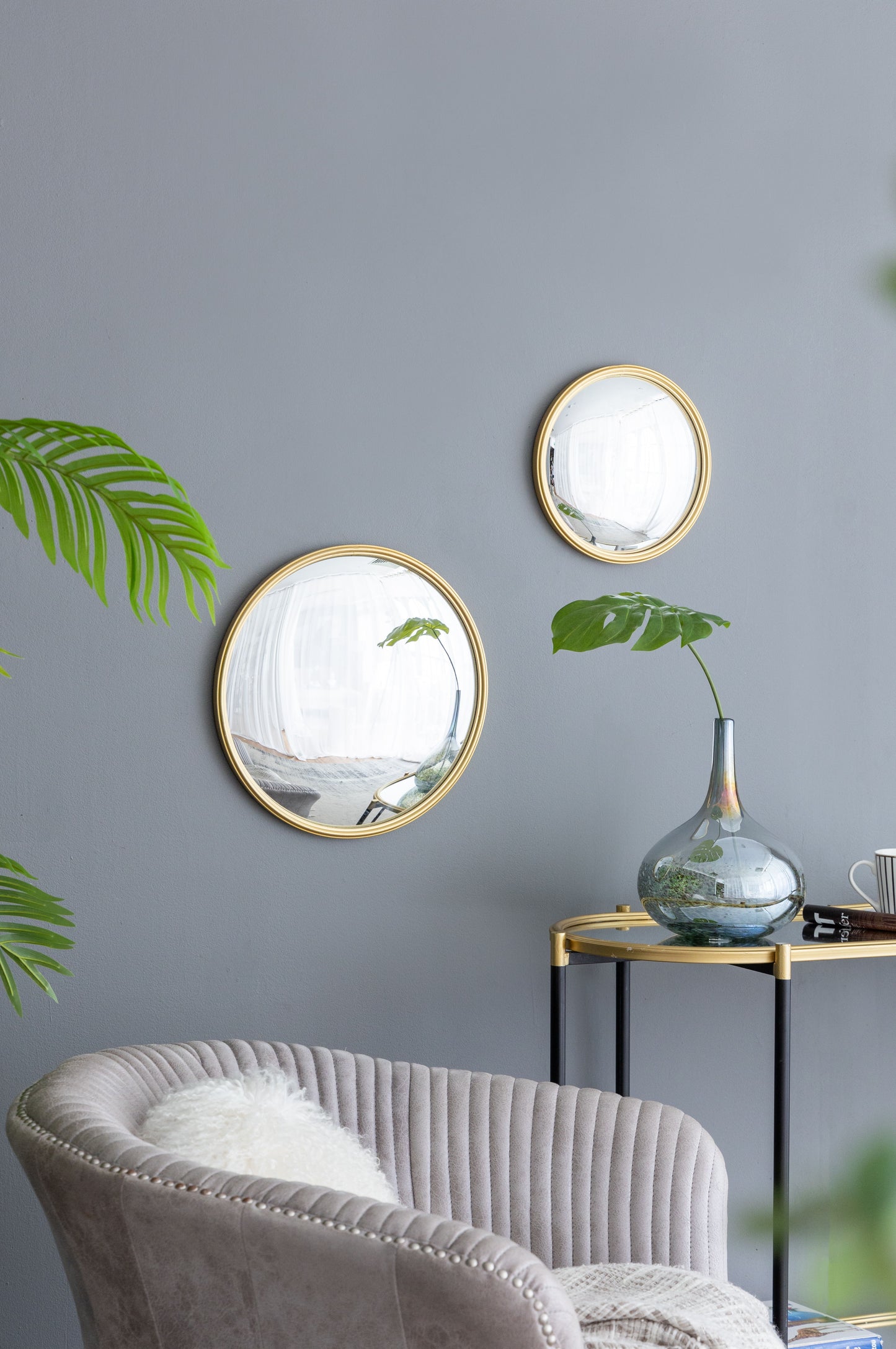 Round Mirror, Circle Mirror With Iron Frame For Living Room Bedroom Vanity Entryway Hallway - Gold