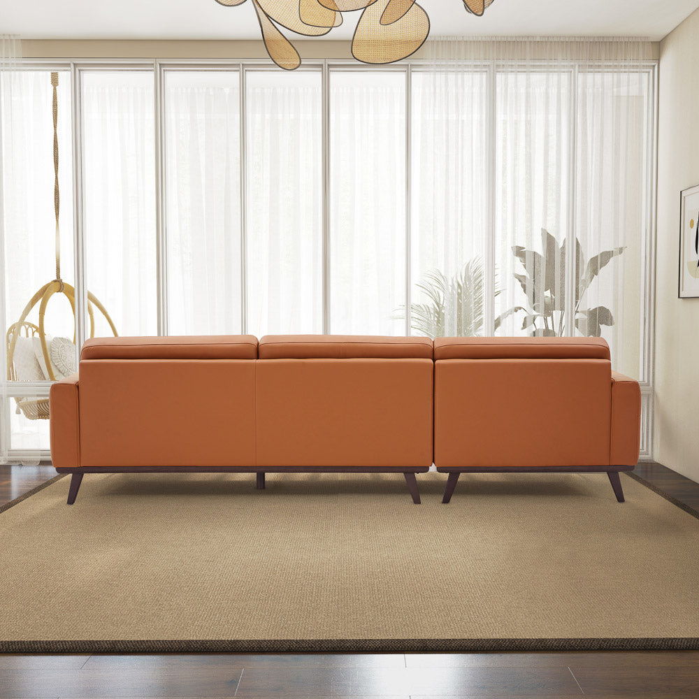 Ella - L-Shaped Left Sectional Couch - Cognac