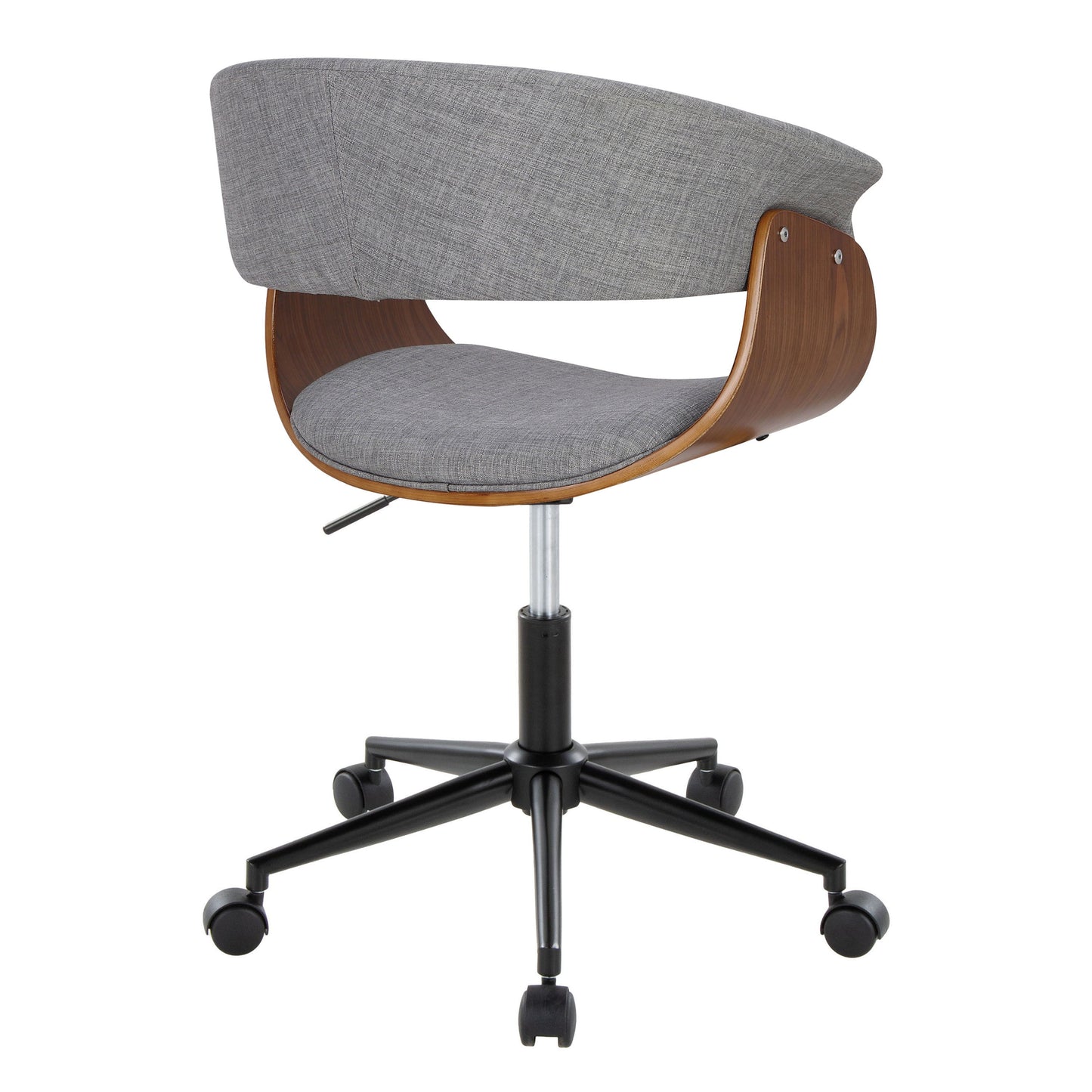 Vintage Mod - Mid-Century Modern Office Chair - Walnut / Light Gray