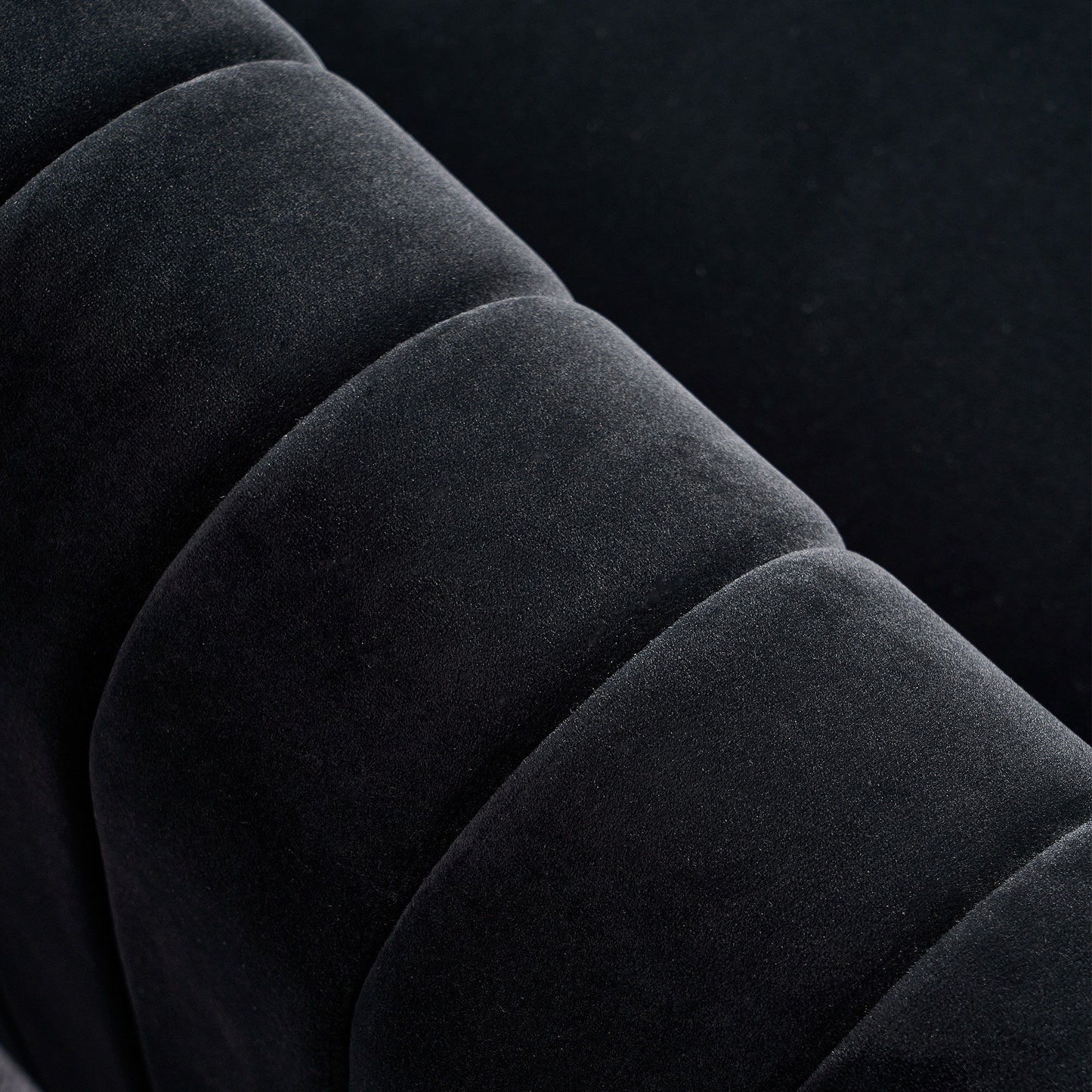 Contemporary Velvet Sofa Couch For Living Room - Black