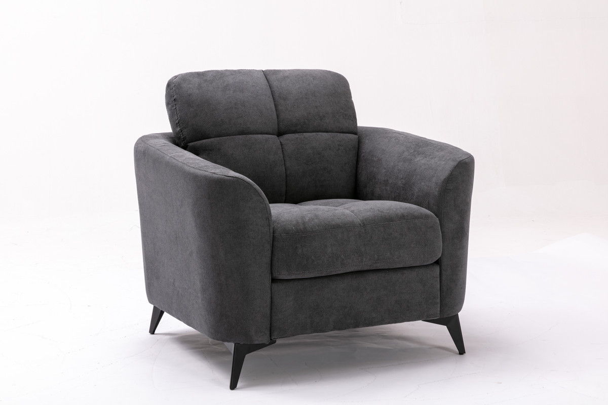Callie - Woven Fabric Sofa Loveseat Chair Living Room (Set of 3) - Gray