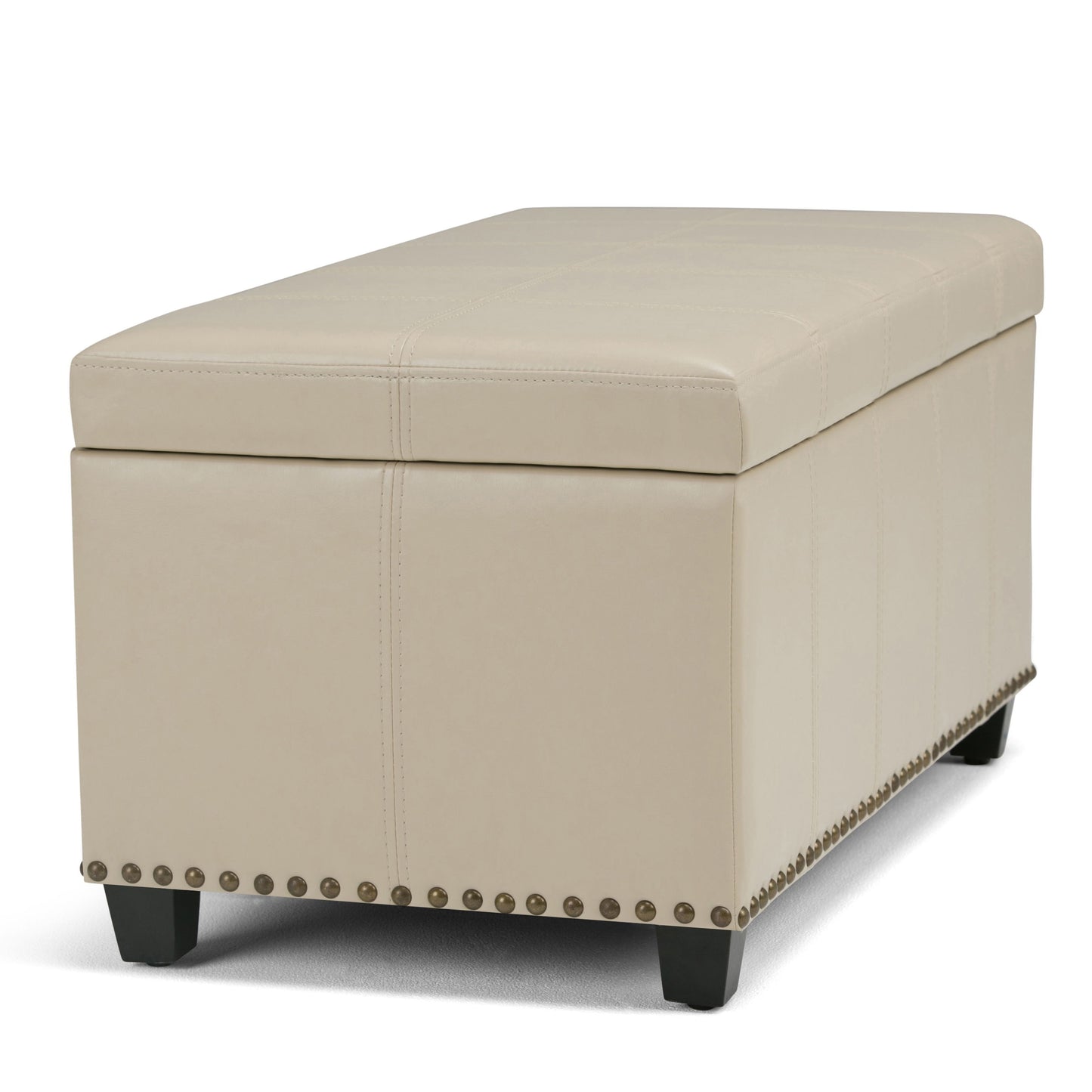 Amelia - Storage Ottoman Bench - Satin Cream