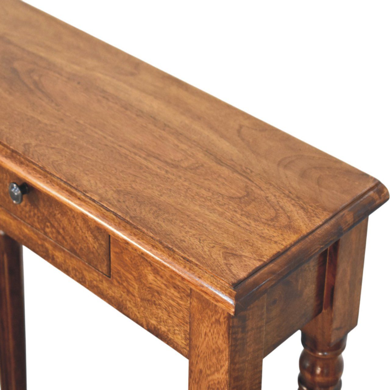 Turned Legs 1 Drawer Console - Brown